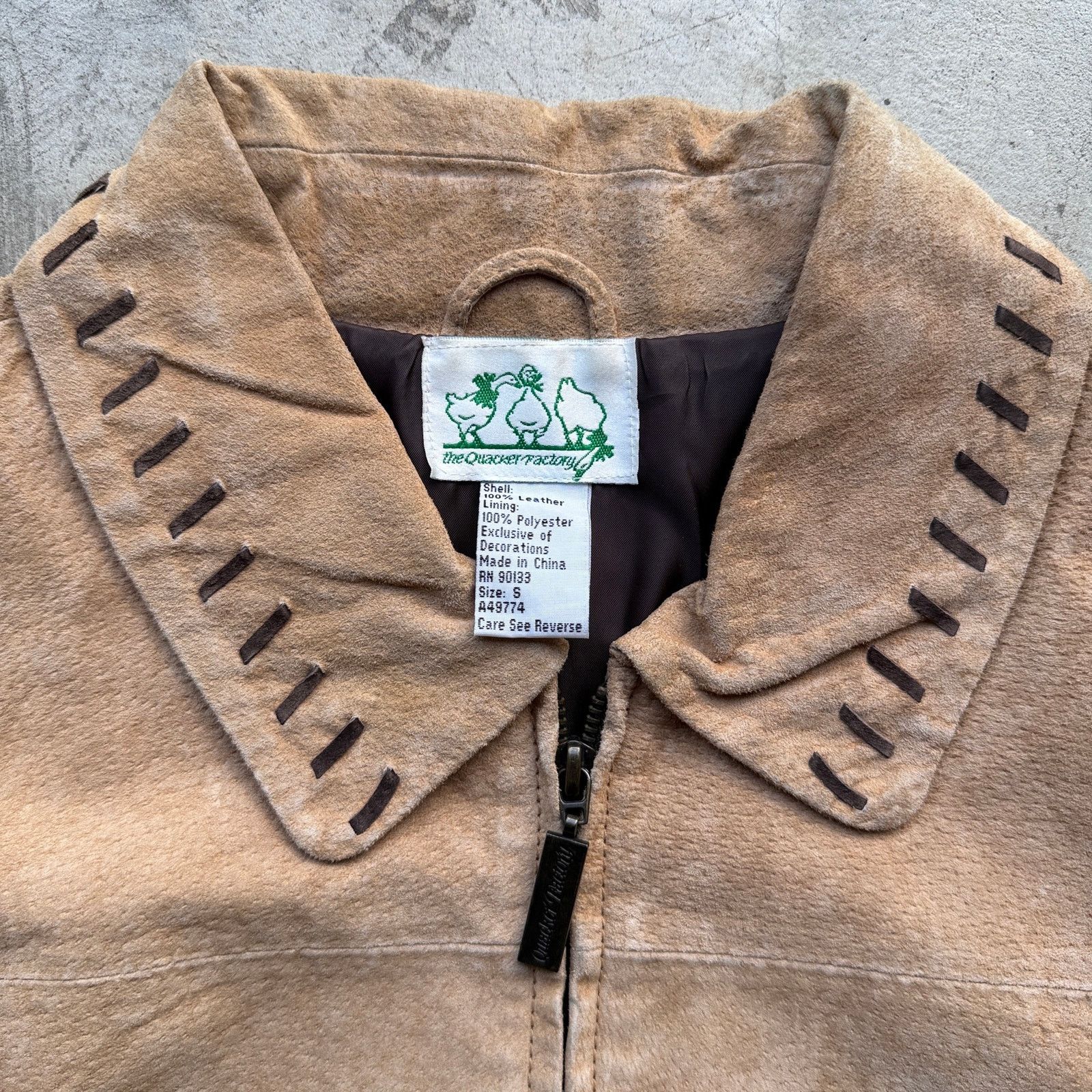 Quacker Factory Vintage 80s Suede Safari Animal Embroidered Leather Jacket S Size S / US 4 / IT 40 - 5 Thumbnail