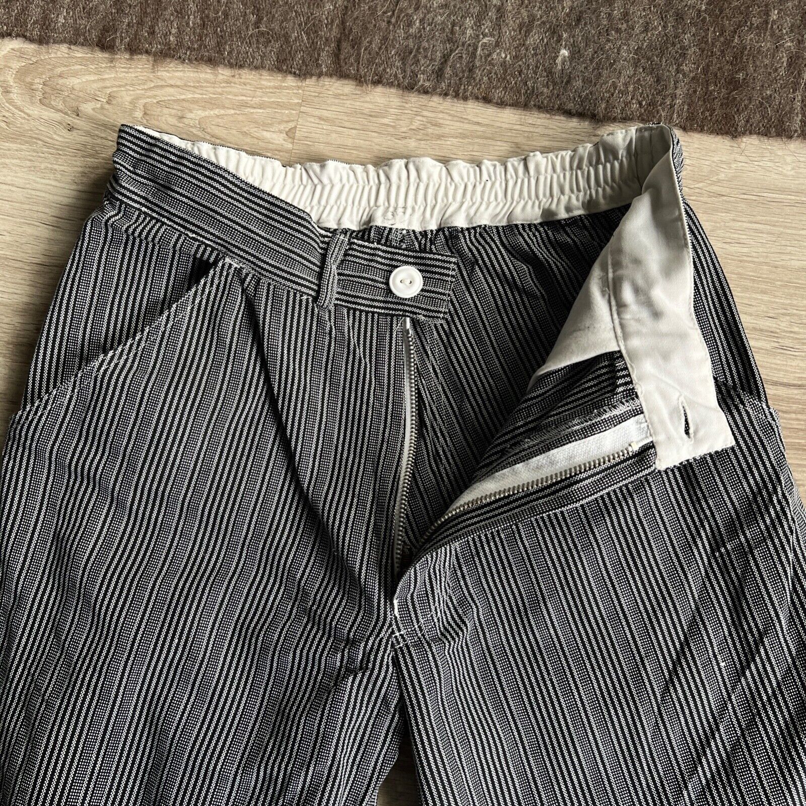 Le Laboureur Vintage French Workwear Stripped Sanfor Chore Pants 8751AC Size US 30 / EU 46 - 4 Thumbnail