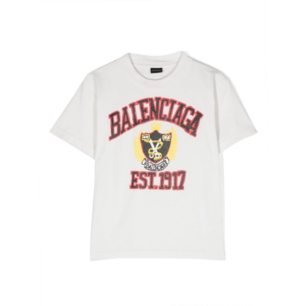 Balenciaga o1mt1gz0924 KIDS DIY College T-Shirt in White Size US XXS / EU 40 - 1 Thumbnail