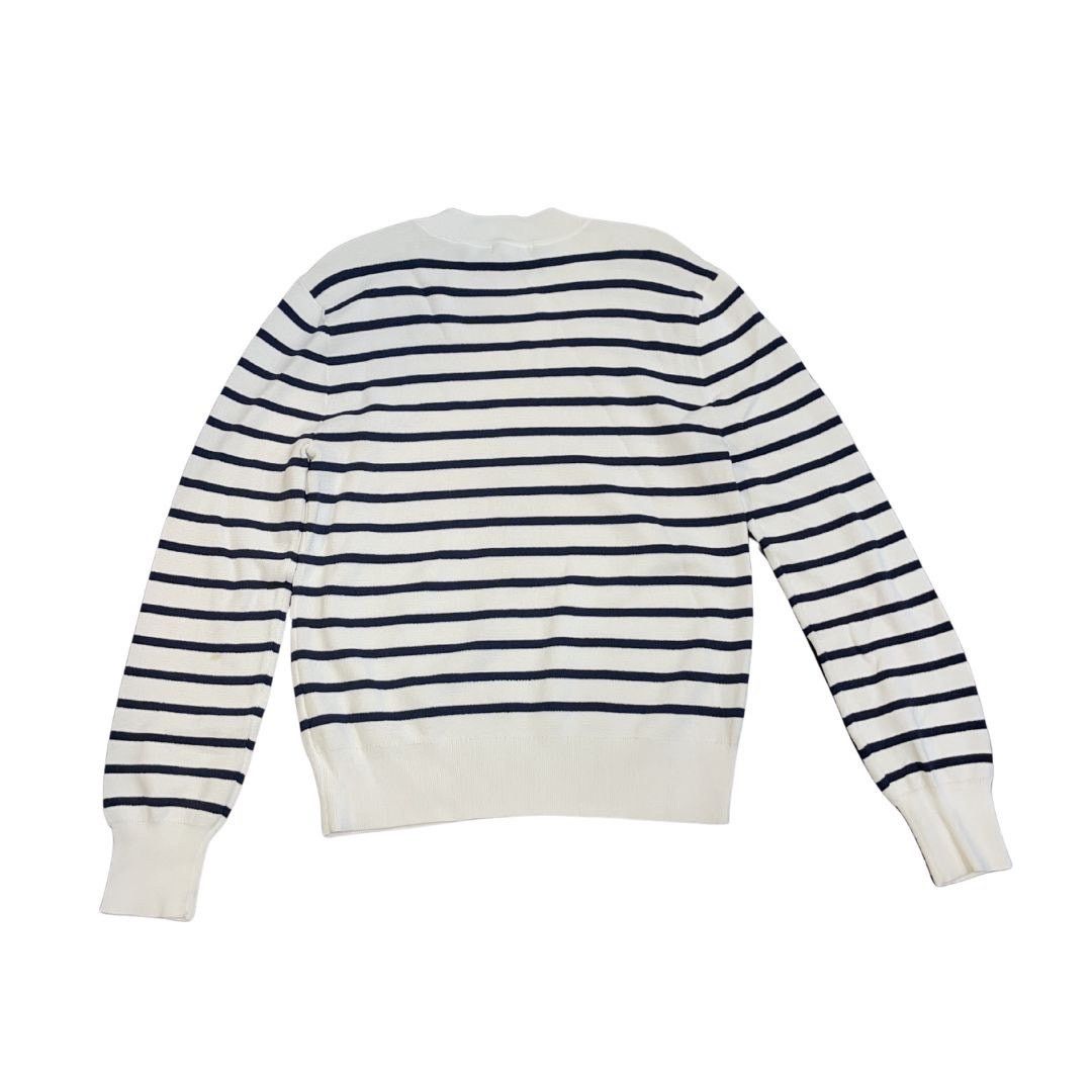 H&M Striped Crewneck Sweater Button Detail Preppy Chic Nautical Size S / US 4 / IT 40 - 2 Thumbnail