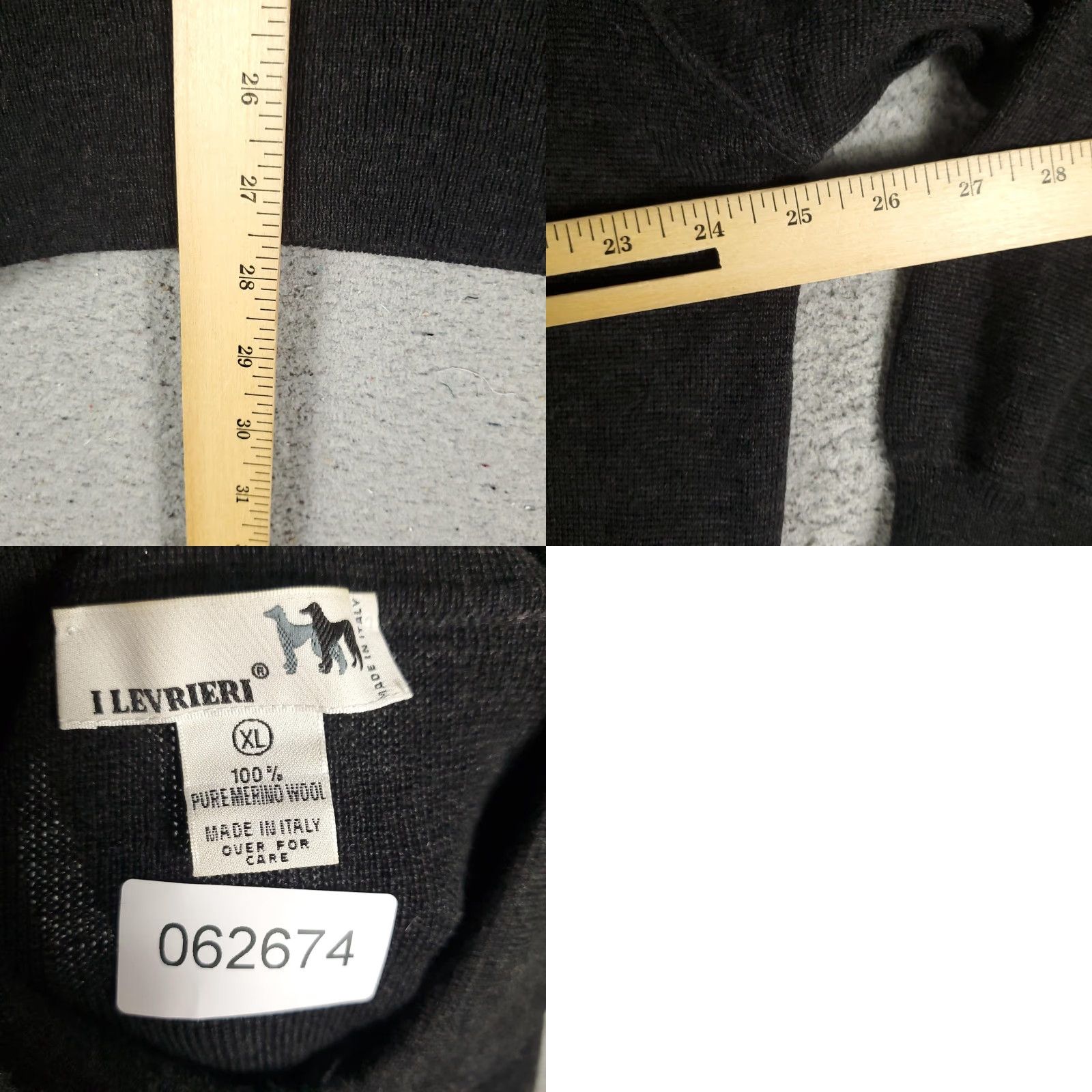 Vintage VINTAGE I LEVRIERI Men’s XL Wool Sweater Collared Pullover Knit Black Casual Italy Size US XL / EU 56 / 4 - 8 Thumbnail