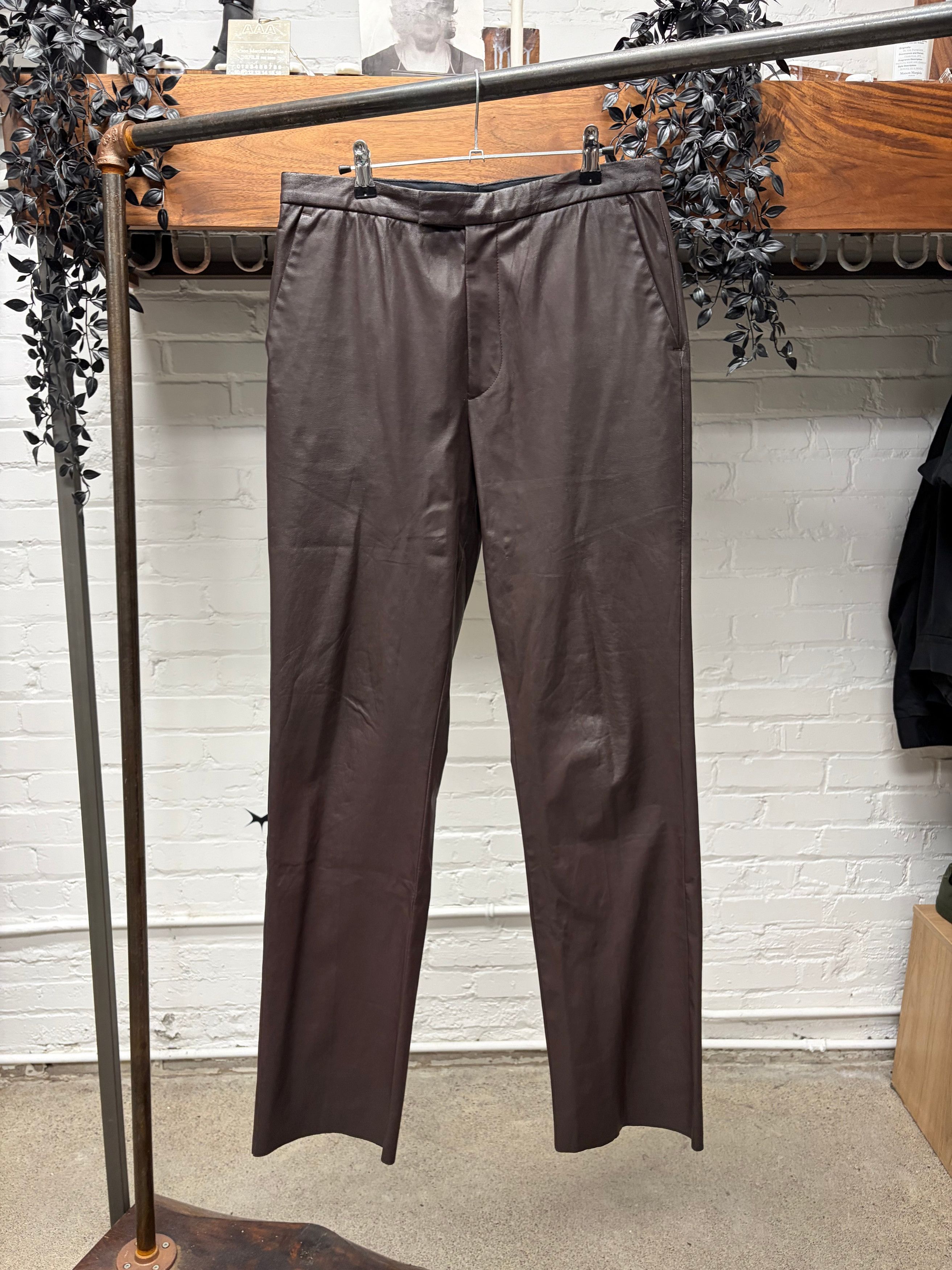 Calvin Klein 205W39NYC × Raf Simons Red Smoke Leather Pants | Grailed