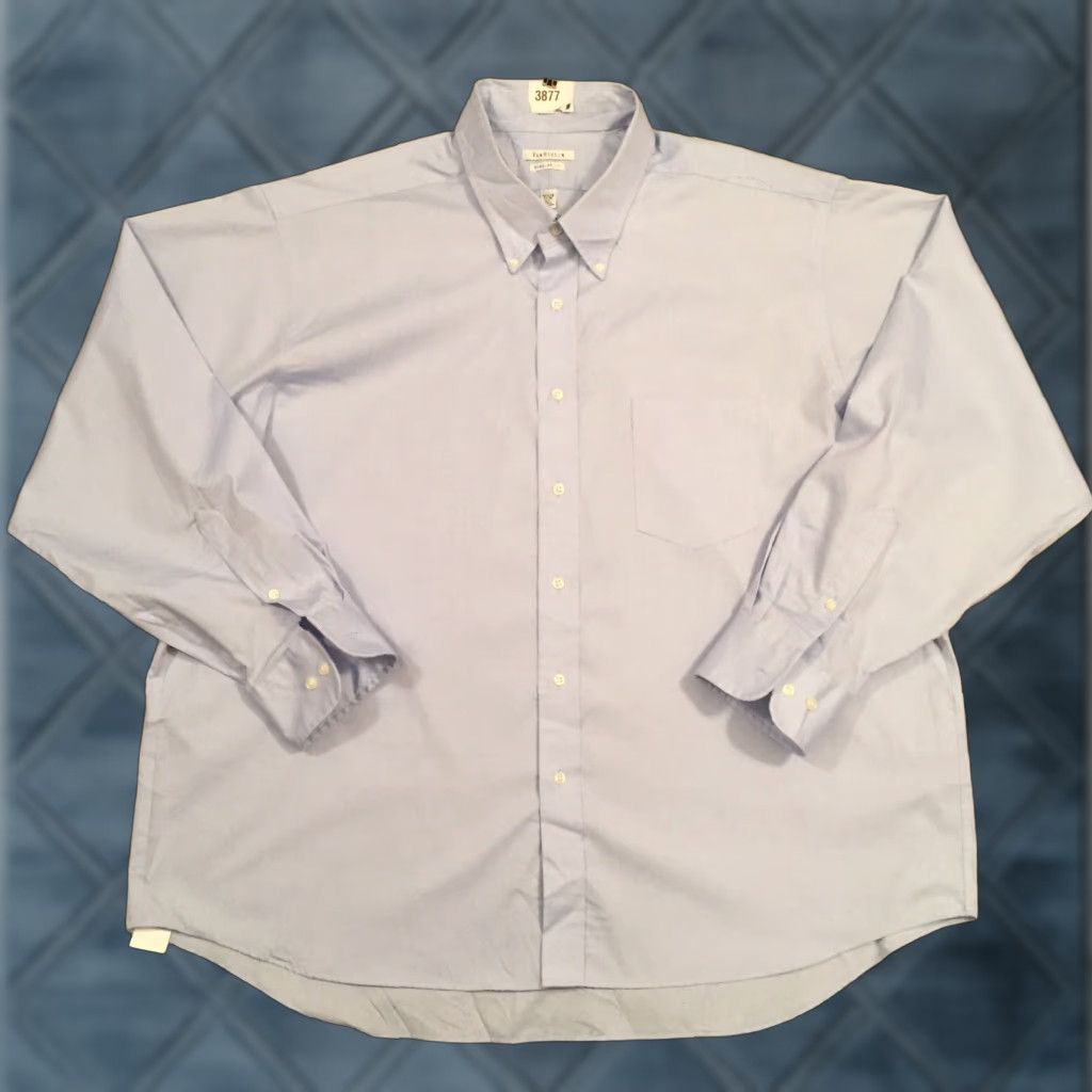 Van Heusen Van Heusen Shirt Mens 19 Blue Long Sleeve Button-Up Collar-Down Button Front Regular Cotton Blend Size US XXL / EU 58 / 5 - 1 Thumbnail