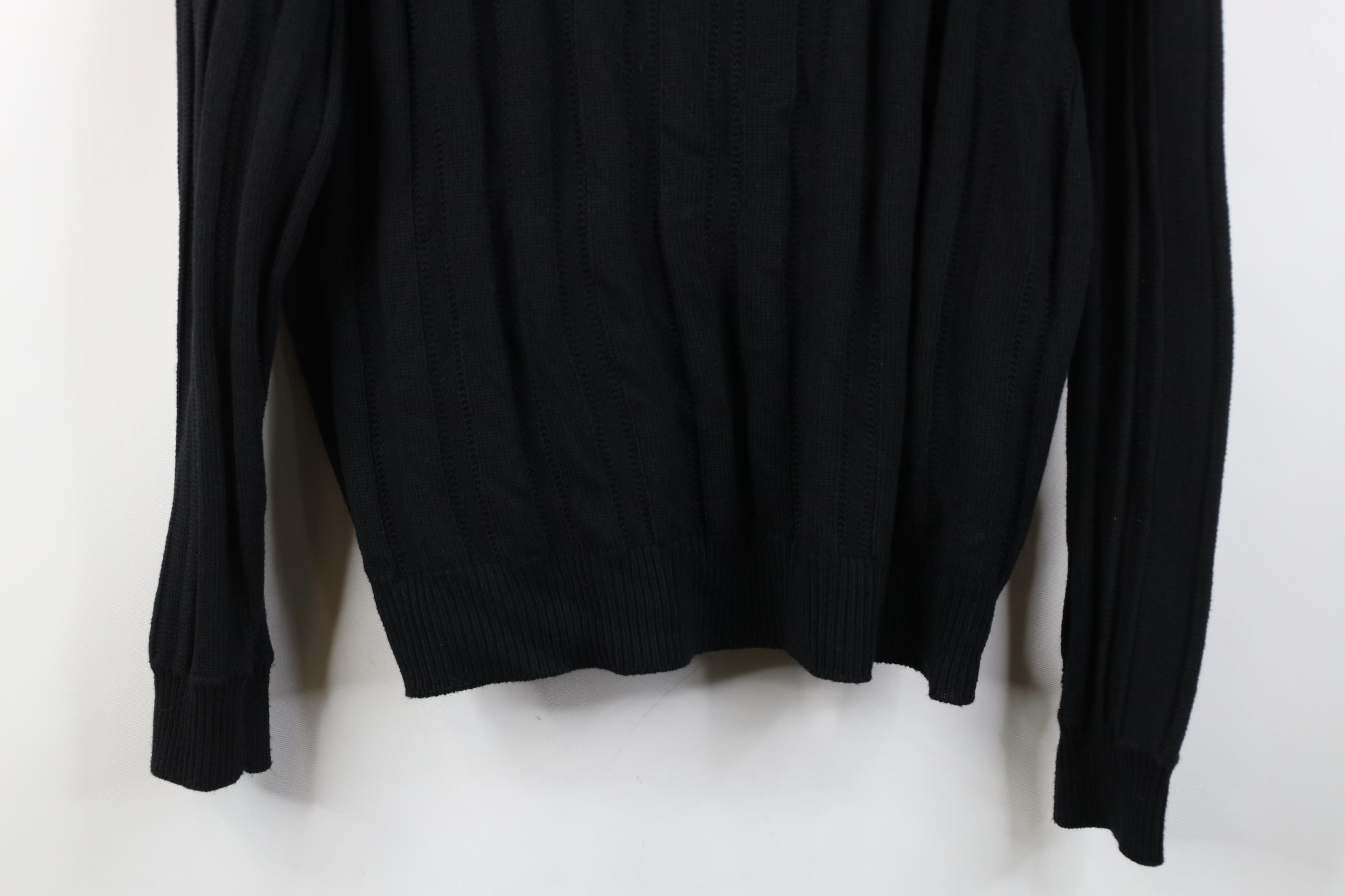 Vintage Vintage 90s Streetwear Ribbed Knit Collared Sweater Black Size US L / EU 52-54 / 3 - 3 Thumbnail