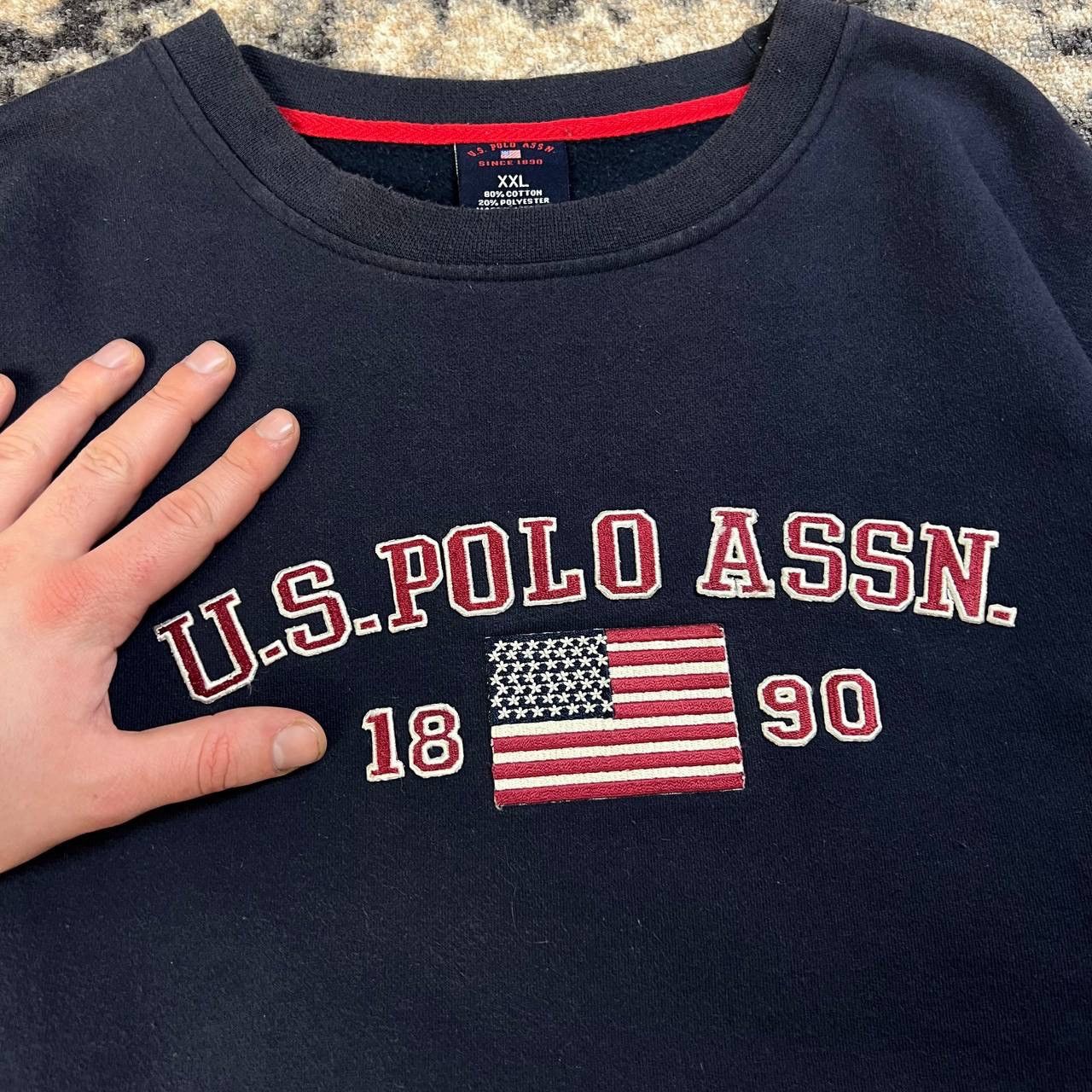 U.S. Polo Assn. Us Polo Assn Vintage Y2K Big Embroidered Logo Sweatshirt Size US XXL / EU 58 / 5 - 4 Thumbnail