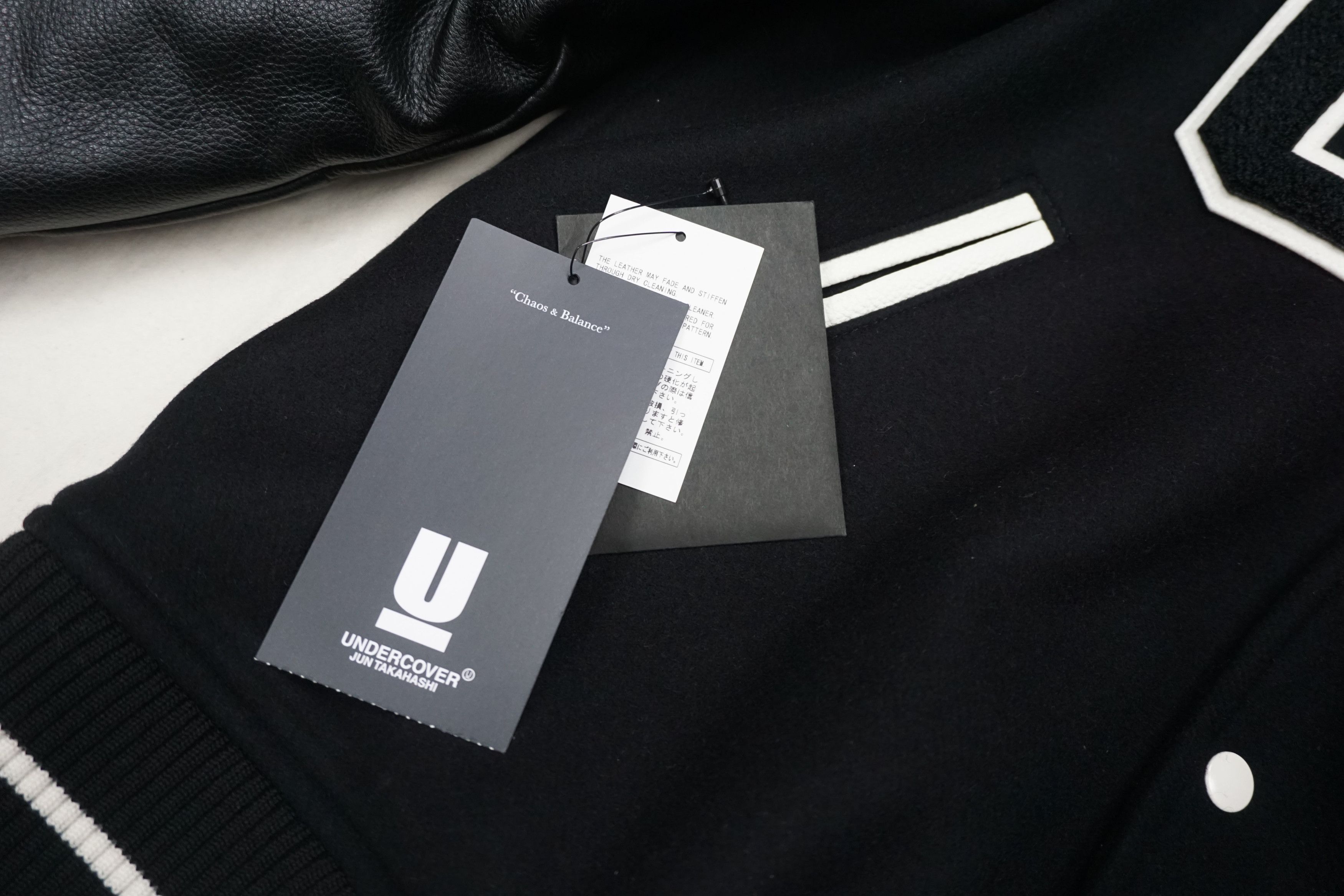 Designer × Japanese Brand × Undercover 22AW Undercover "Alfred Hitchcock" Leather Varsity Jacket Size US M / EU 48-50 / 2 - 7 Thumbnail