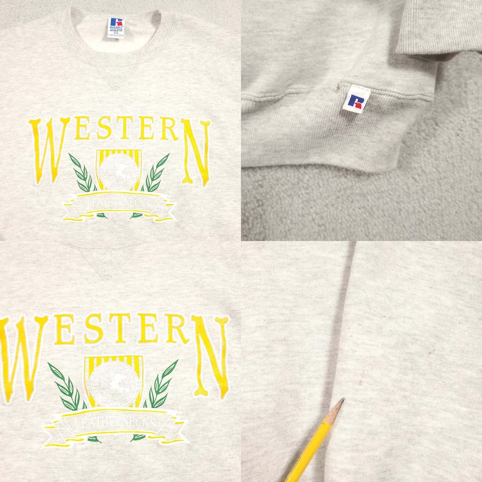 Russell Athletic VINTAGE Russell Athletic Western Illinois Sweatshirt Hoodie 2XL Gray Mens 90s WIU University Graphic Print Pullover Crew Neck Fleece Cotton Blend US Size US XXL / EU 58 / 5 - 8 Thumbnail