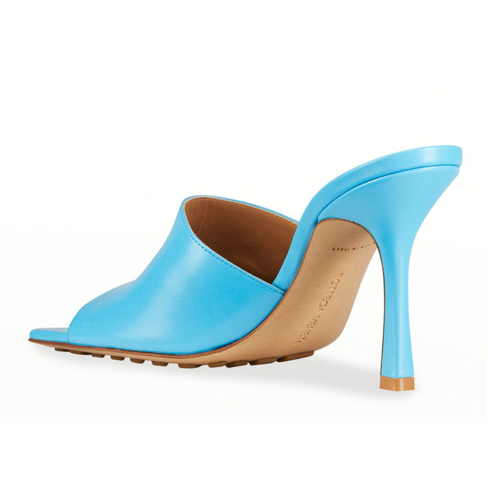 Bottega Veneta Stretch Square Toe Blue Backless Sandal Mule Heel Pump 37.5 Size US 7.5 / IT 37.5 - 8 Thumbnail