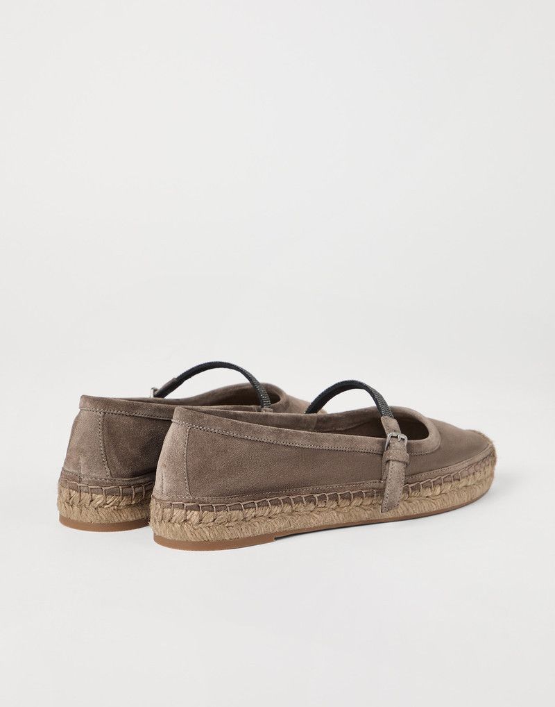 Brunello Cucinelli o1la1rc1a0326 Suede Espadrilles Flats in Brown Size US 11 / IT 41 - 4 Thumbnail