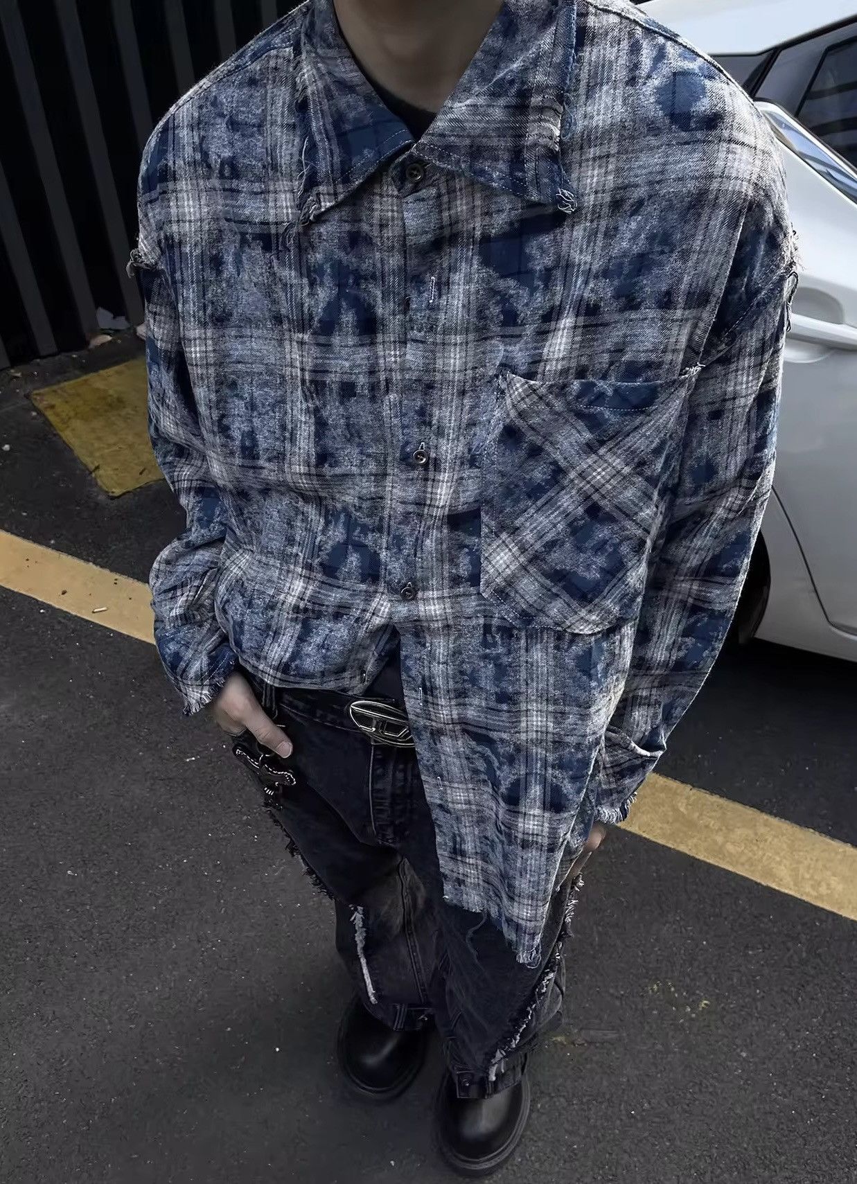 Japanese Brand × Vintage Streetwear Retro Vintage Style Plaid Striped Shirt Size US L / EU 52-54 / 3 - 1 Thumbnail