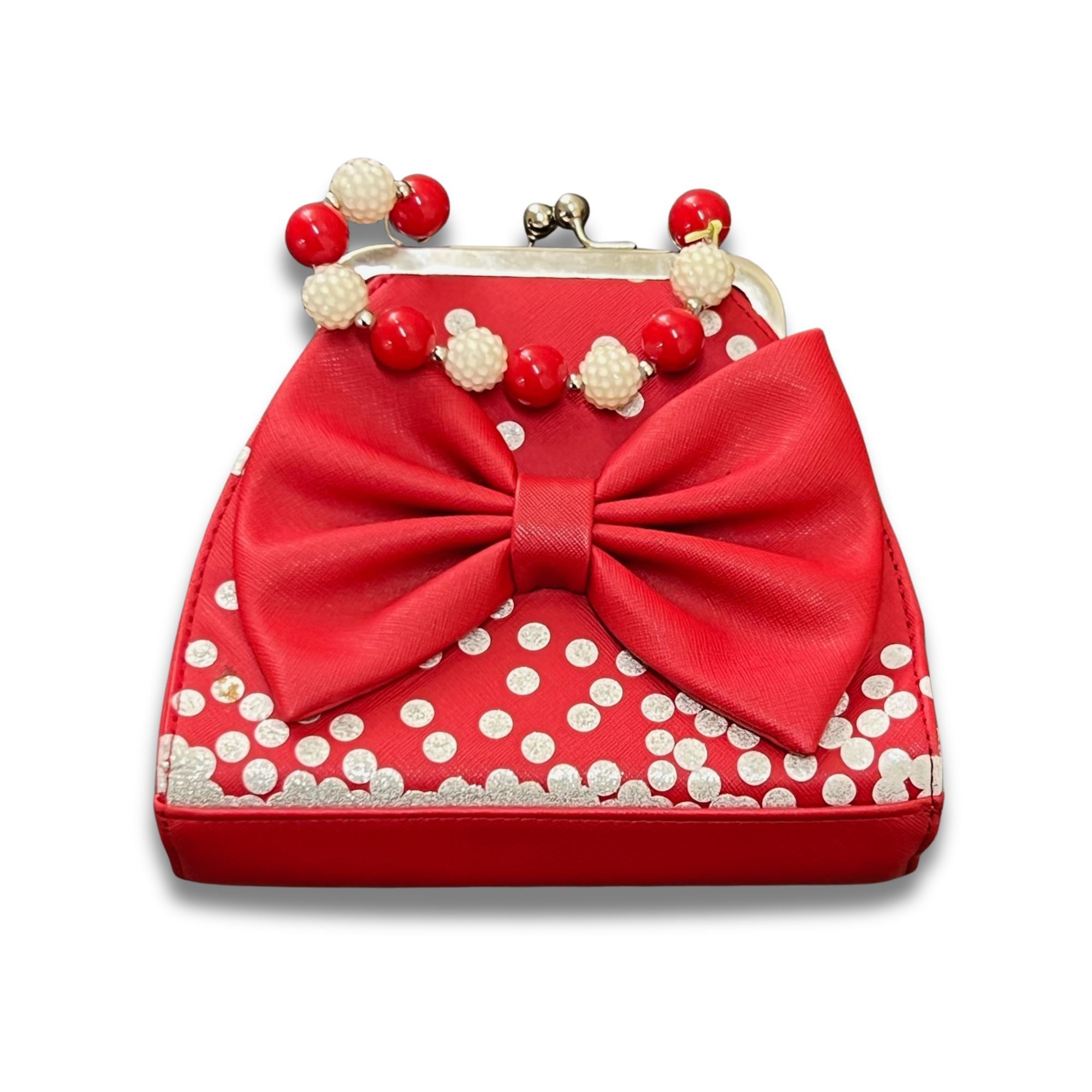 Disney Disney Parks Minnie Mouse Red Polka Dot Handbag W/ Bow & Bea Size ONE SIZE - 3 Thumbnail
