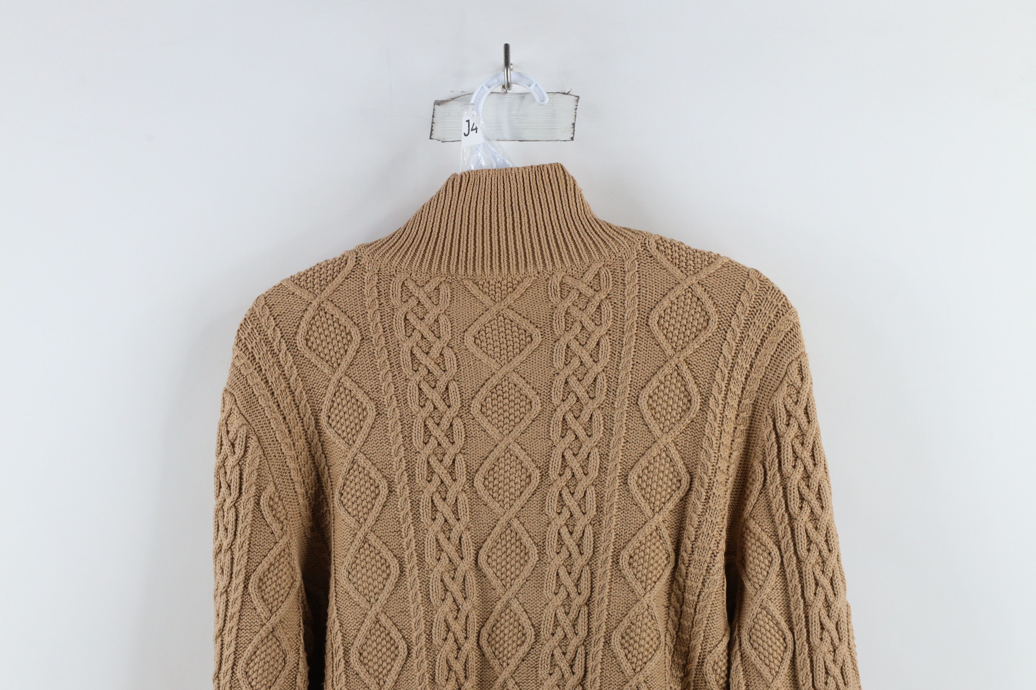 Ralph Lauren × Vintage Vintage 90s Ralph Lauren Fisherman Cable Knit Sweater Brown Size XL / US 12-14 / IT 48-50 - 8 Thumbnail