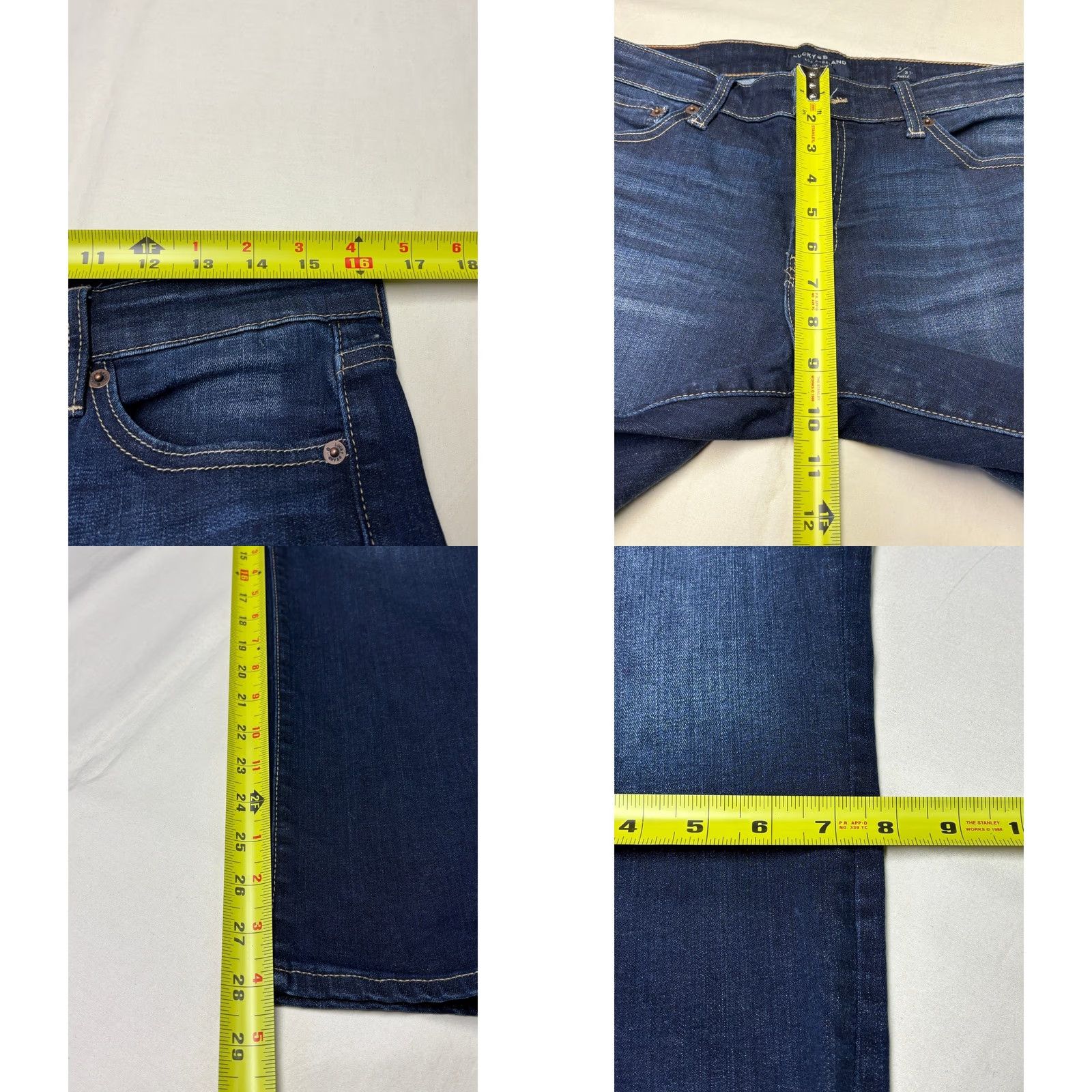 Lucky Brand Lucky Brand Jeans Dark Wash Straight Ankle Mid Rise 31 Women's Jeans 31x28 Slim Pockets Zipper Logo Denim Cotton Blend Spandex Size 24" / US 00 / IT 34 - 9 Thumbnail