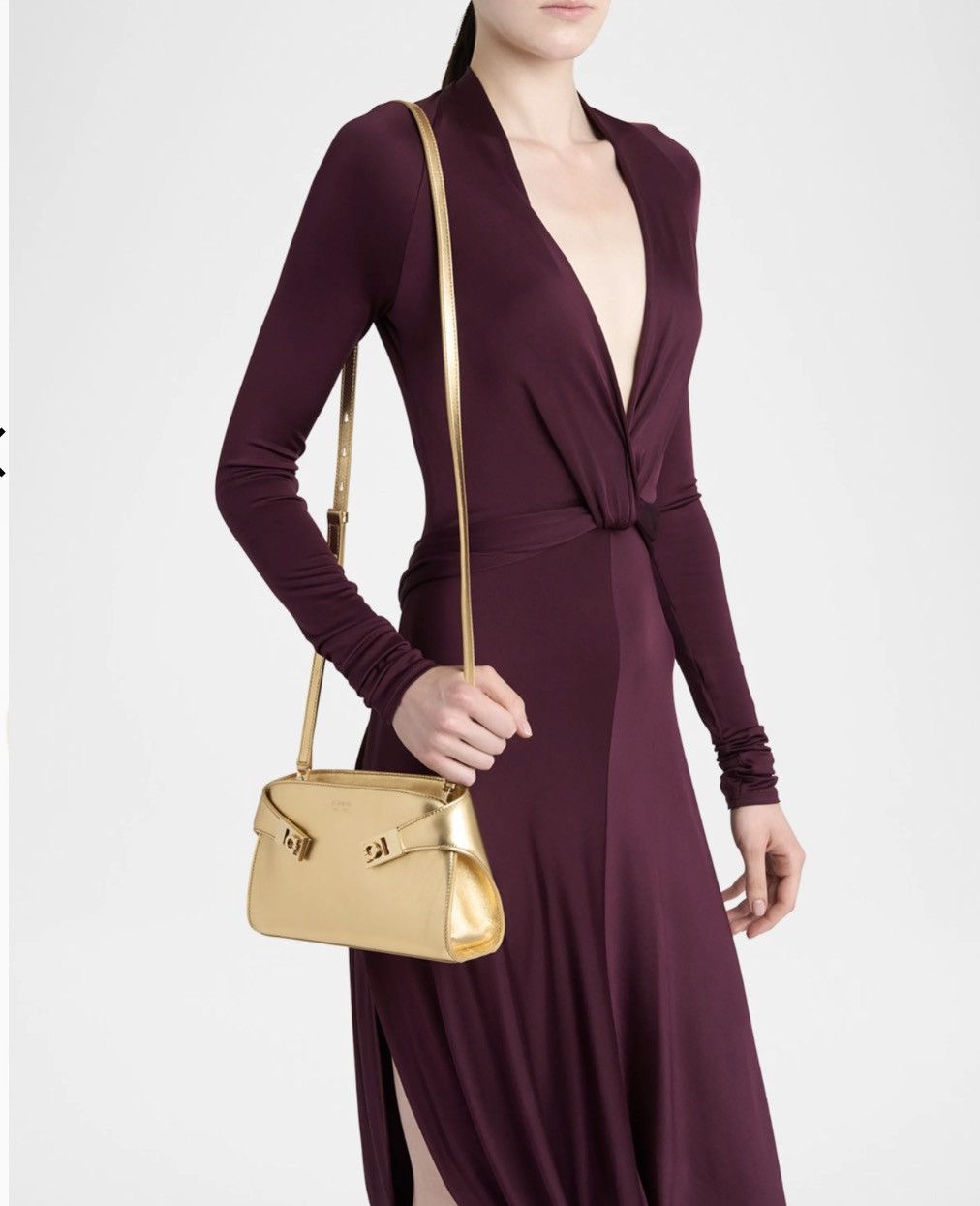 Salvatore Ferragamo Ferragamo Hug Metallic Leather Crossbody Bag Size ONE SIZE - 3 Thumbnail
