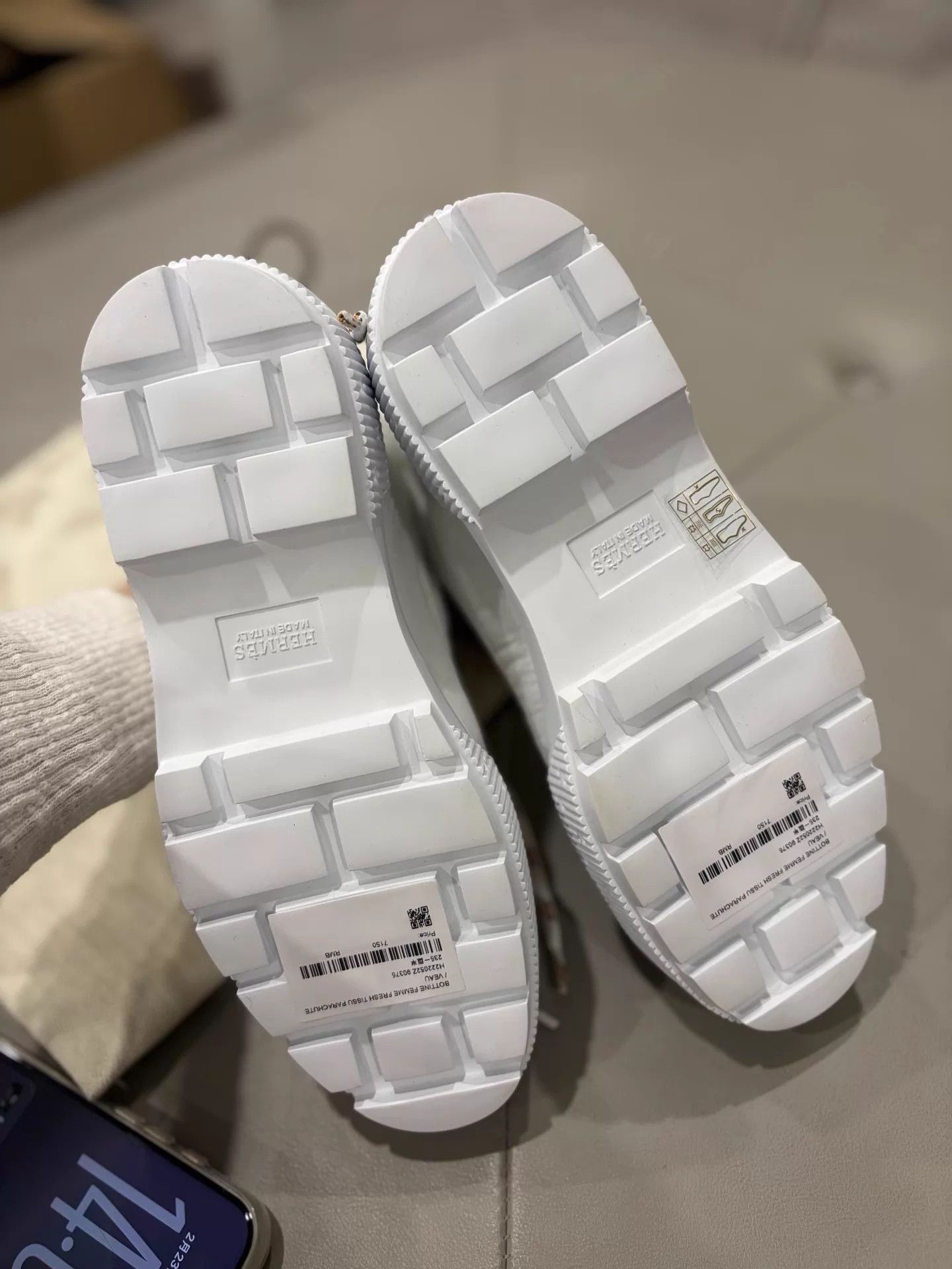 Hermes Hermes FW White Platform Martens new 37.5 EU Size US 7 / IT 37 - 5 Thumbnail
