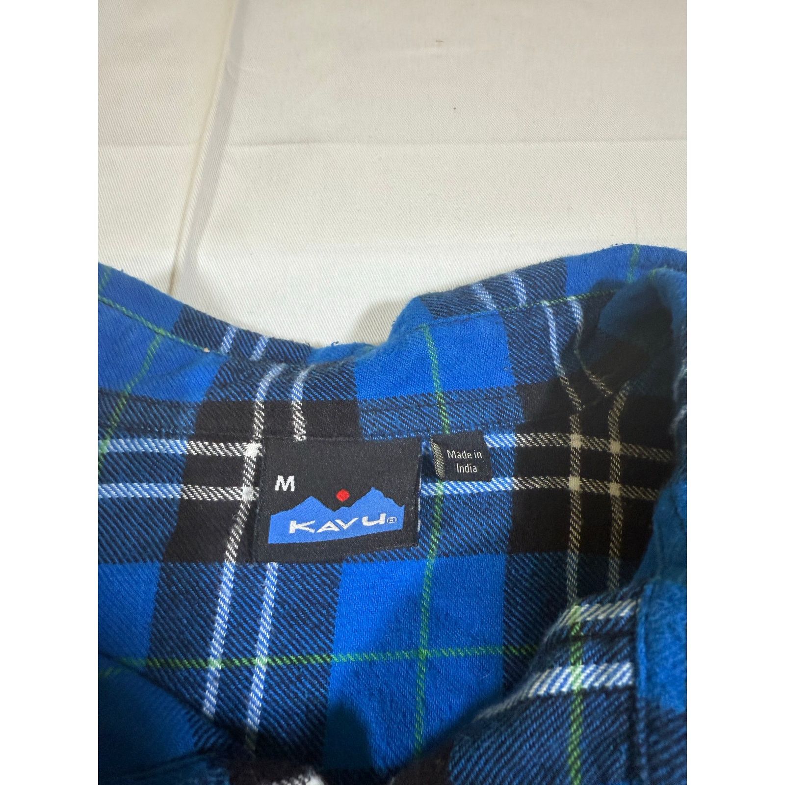 KAVU KAVU Men’s Flannel Shirt M Blue Black Plaid Long Sleeve Size US M / EU 48-50 / 2 - 4 Thumbnail