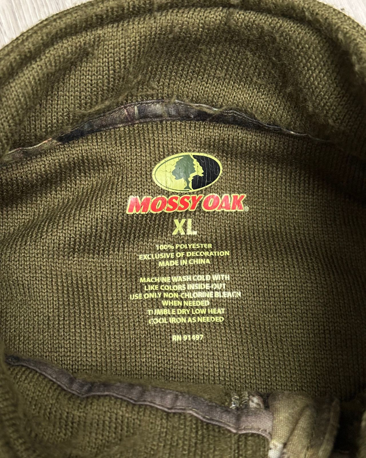 Mossy Oaks Mossy Oak Boxy 1/4 Zip Olive Green/Camo Sweatshirt Size XL Size US XL / EU 56 / 4 - 5 Thumbnail