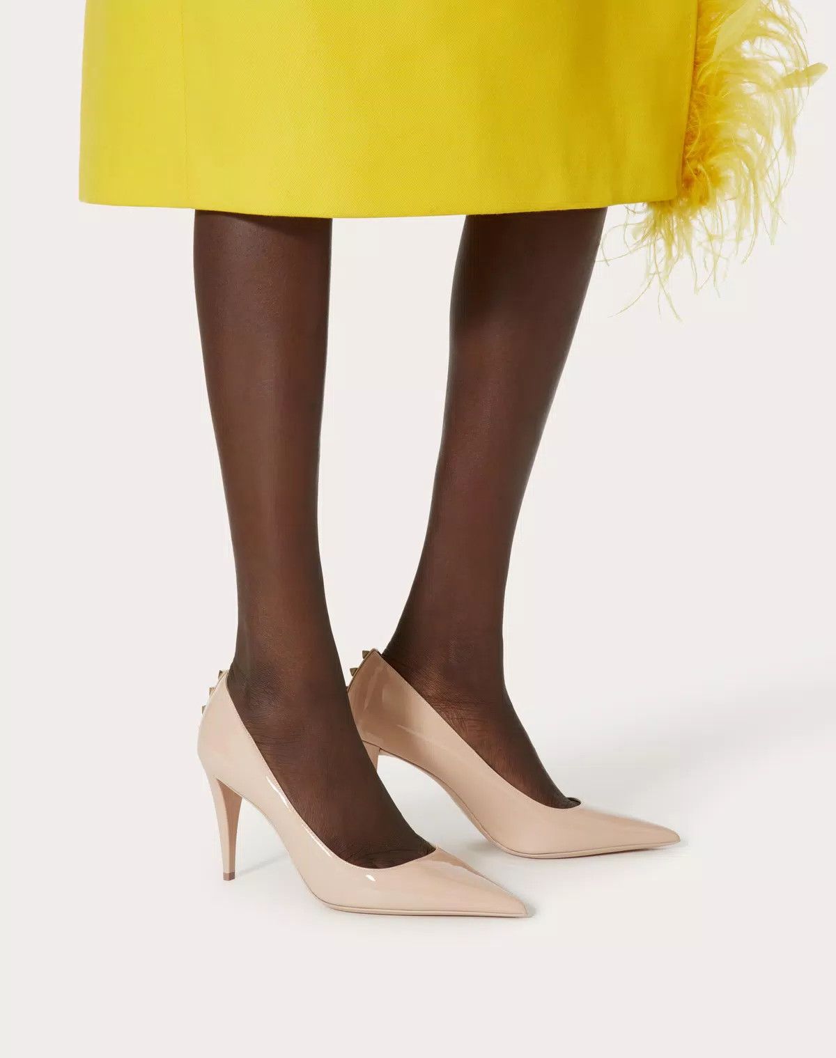 Valentino o1s1wg111125 Rockstud Patent-leather Pumps in Beige Size US 11 / IT 41 - 6 Thumbnail