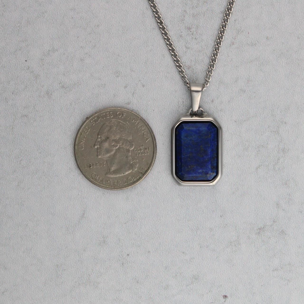 Jewelry Silver Lapis Lazuli Pendant Necklace Size ONE SIZE - 5 Thumbnail