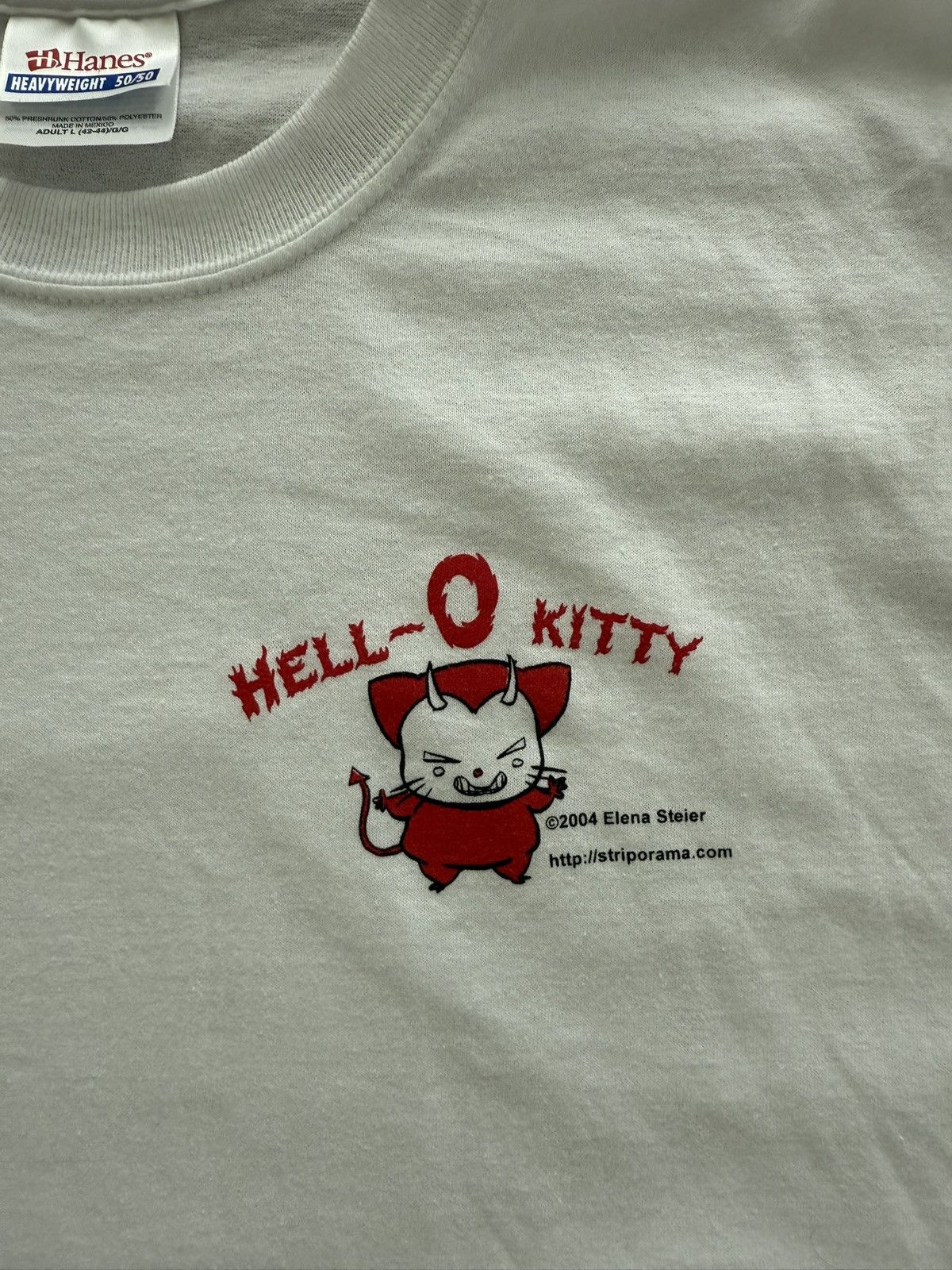 Hanes Hell O Kitty devil cat 2004 Shirt Size US L / EU 52-54 / 3 - 5 Thumbnail