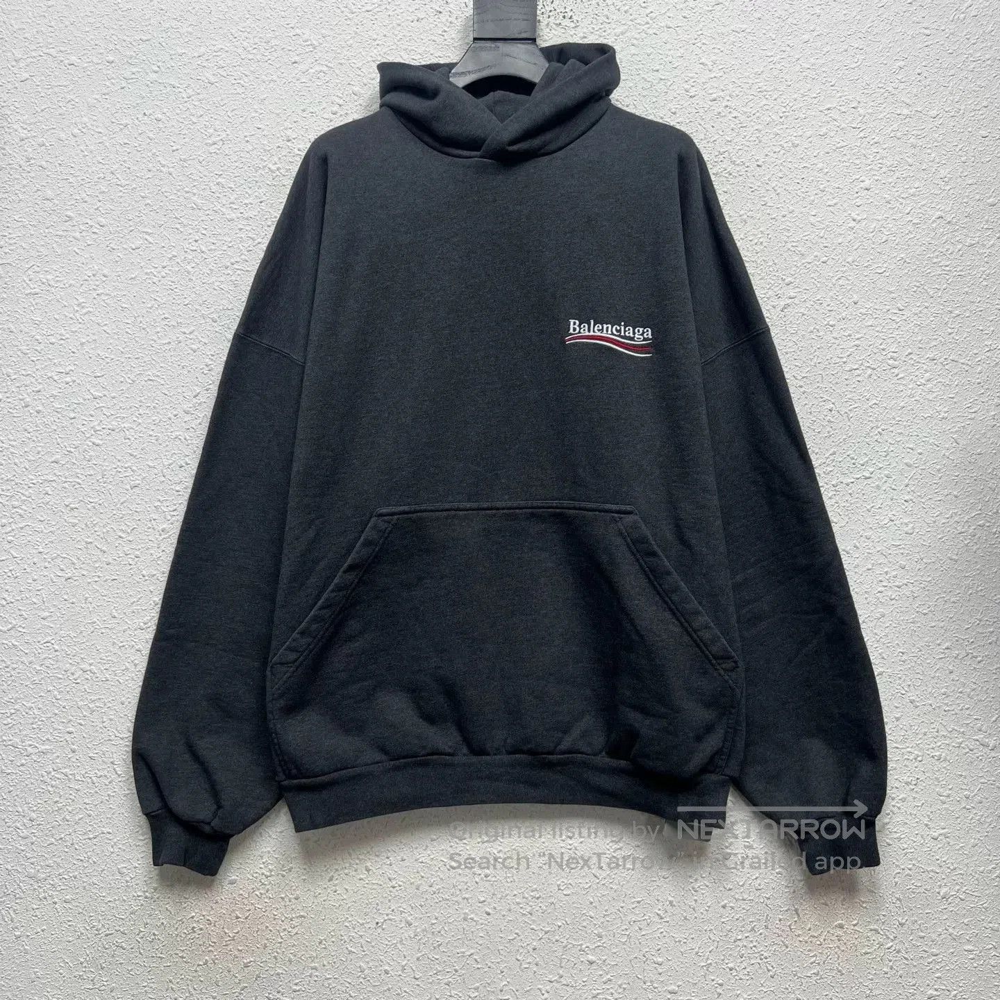 Balenciaga new balenciaga charcoal embroidered hoodie. Size US M / EU 48-50 / 2 - 1 Thumbnail