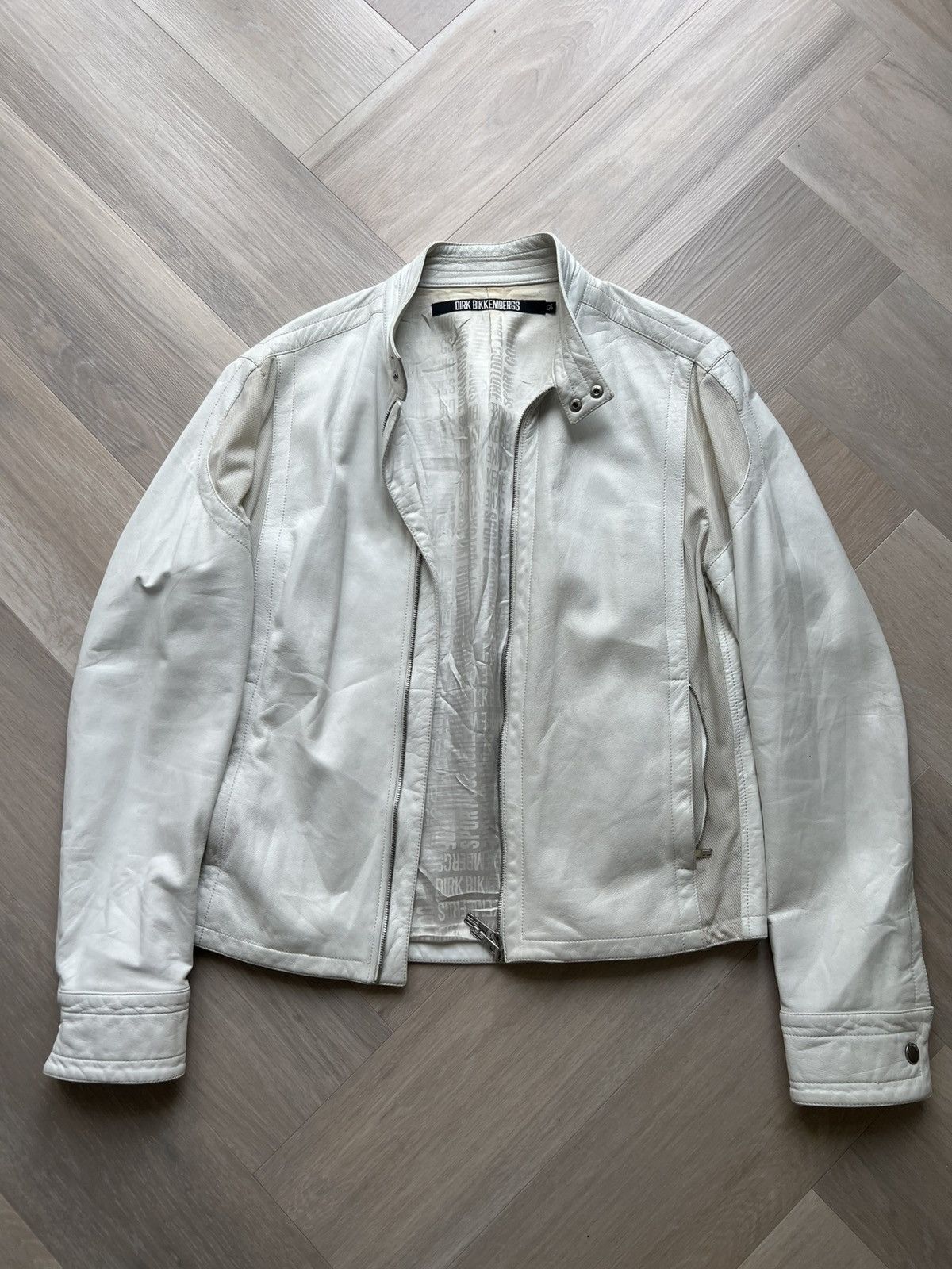 Dirk Bikkembergs Bikkembergs Sport White Leather Jacket Size US L / EU 52-54 / 3 - 1 Thumbnail