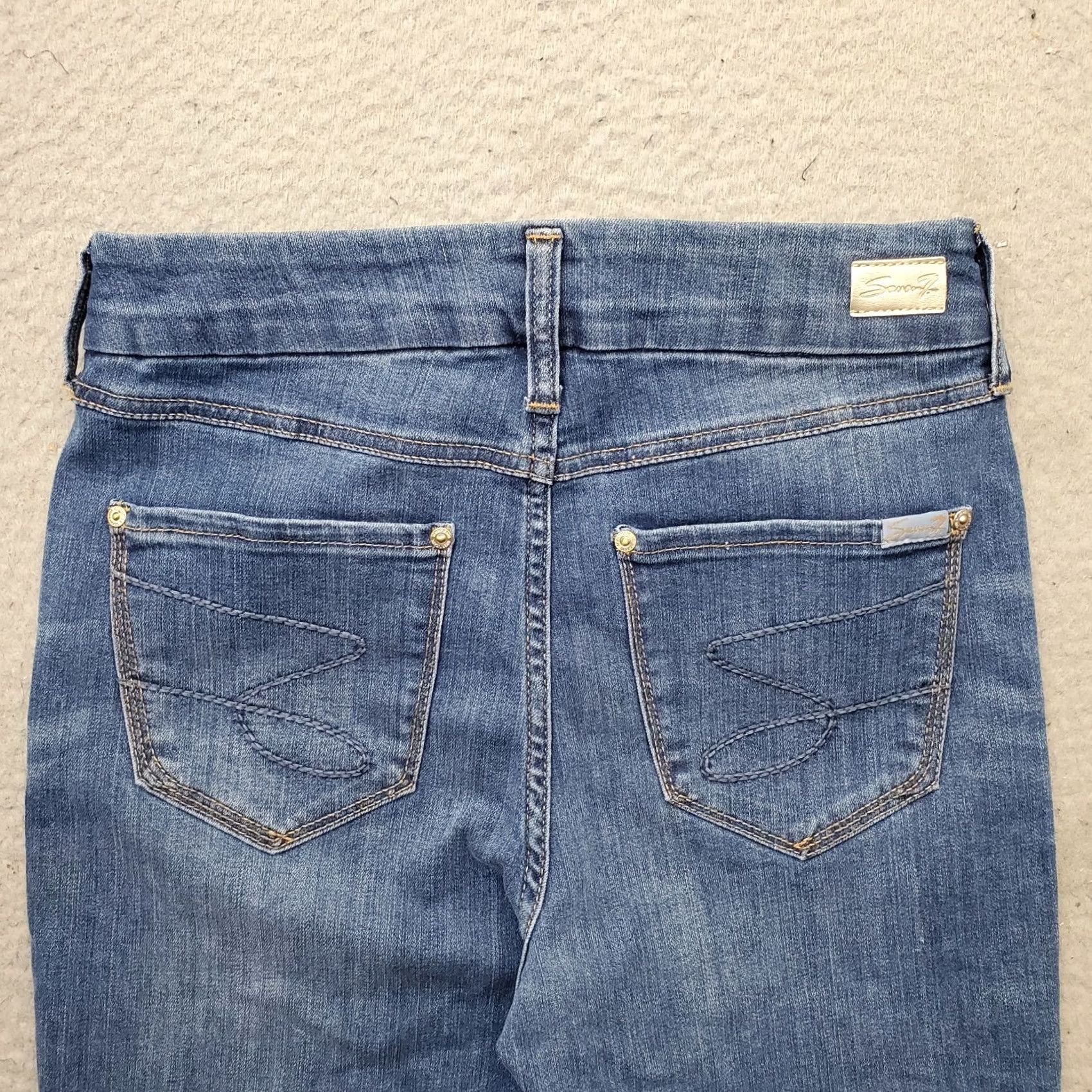 Vintage Seven7 Jeans Womens Size 6 Blue Denim 5 Pocket Skinny Regular Rise 30.25" Inseam 30.25" Medium Wash Casual Size 28" / US 6 / IT 42 - 3 Thumbnail