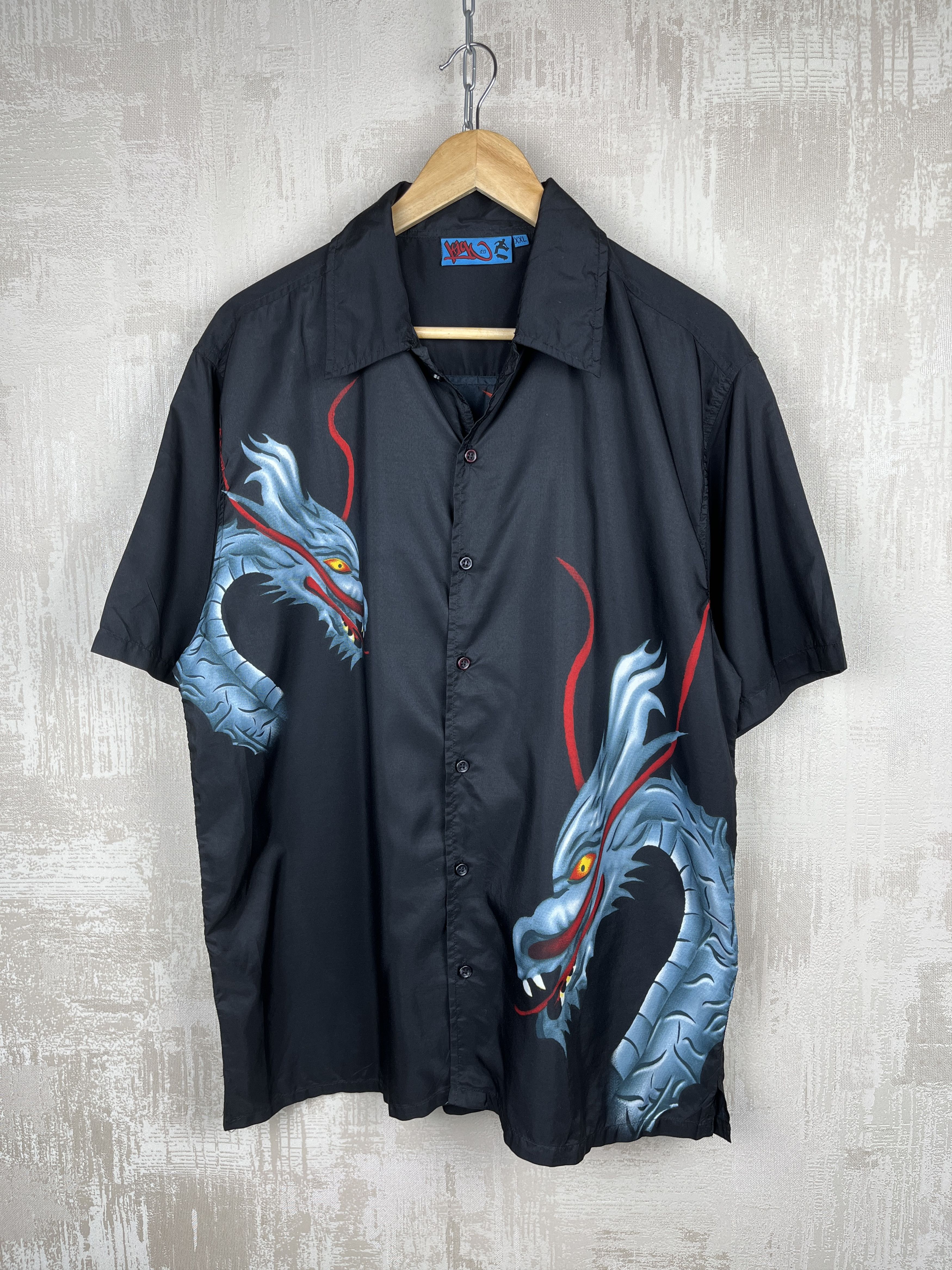 Vintage Vintage Kick Dragon Short Sleeve Shirt Aloha Hawaiian Skate Size US XXL / EU 58 / 5 - 1 Thumbnail