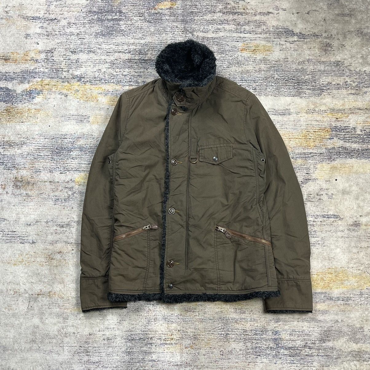 If Six Was Nine × Johnbull × Le Grande Bleu (L.G.B.) Vintage Johnbull military trim fur lined jacket Goa style Size US L / EU 52-54 / 3 - 5 Thumbnail