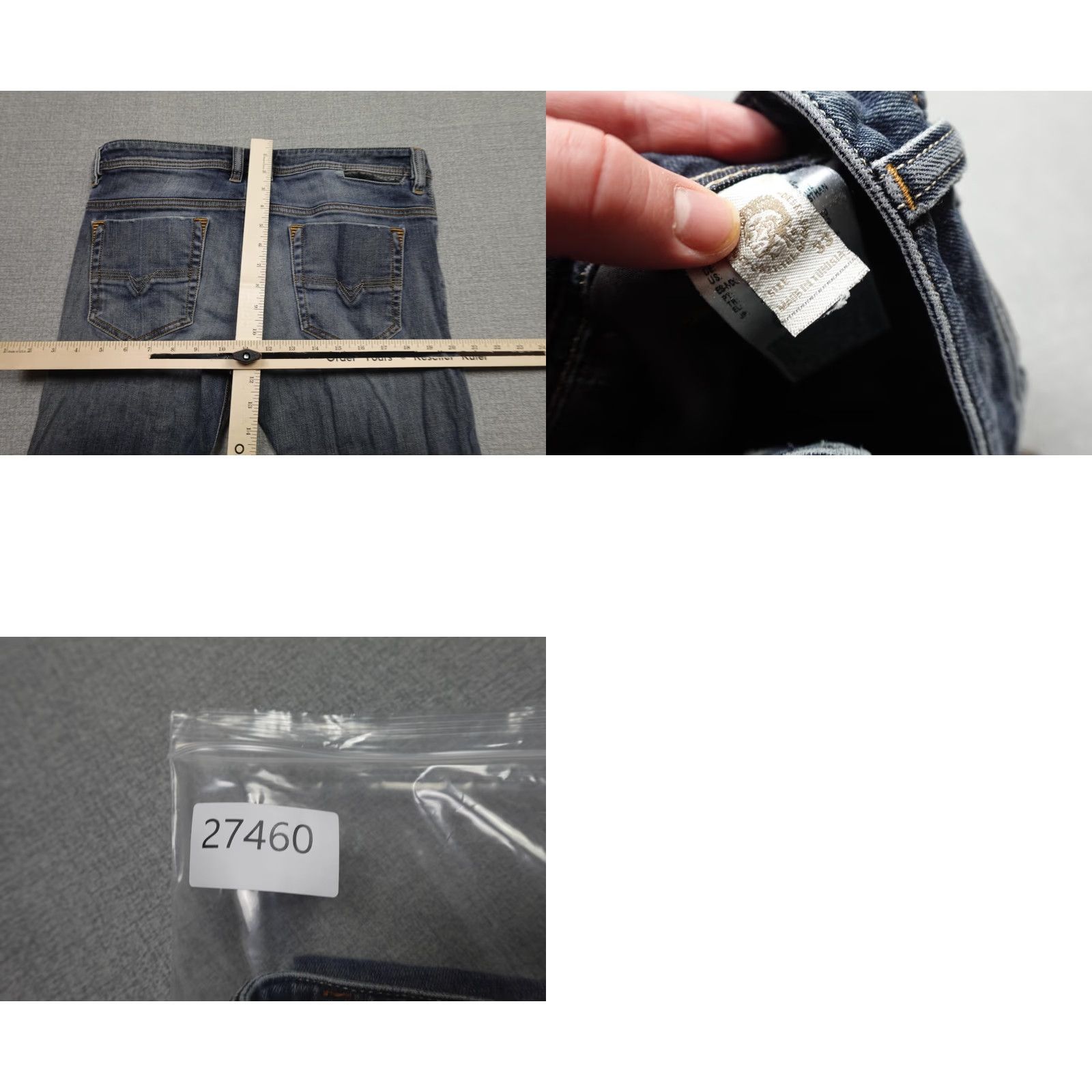 Diesel Diesel Jeans Mens 33x33 Blue Medium Wash Denim Mid Rise Rider Italy Classic Straight Pocket Set Size US 33 - 8 Thumbnail