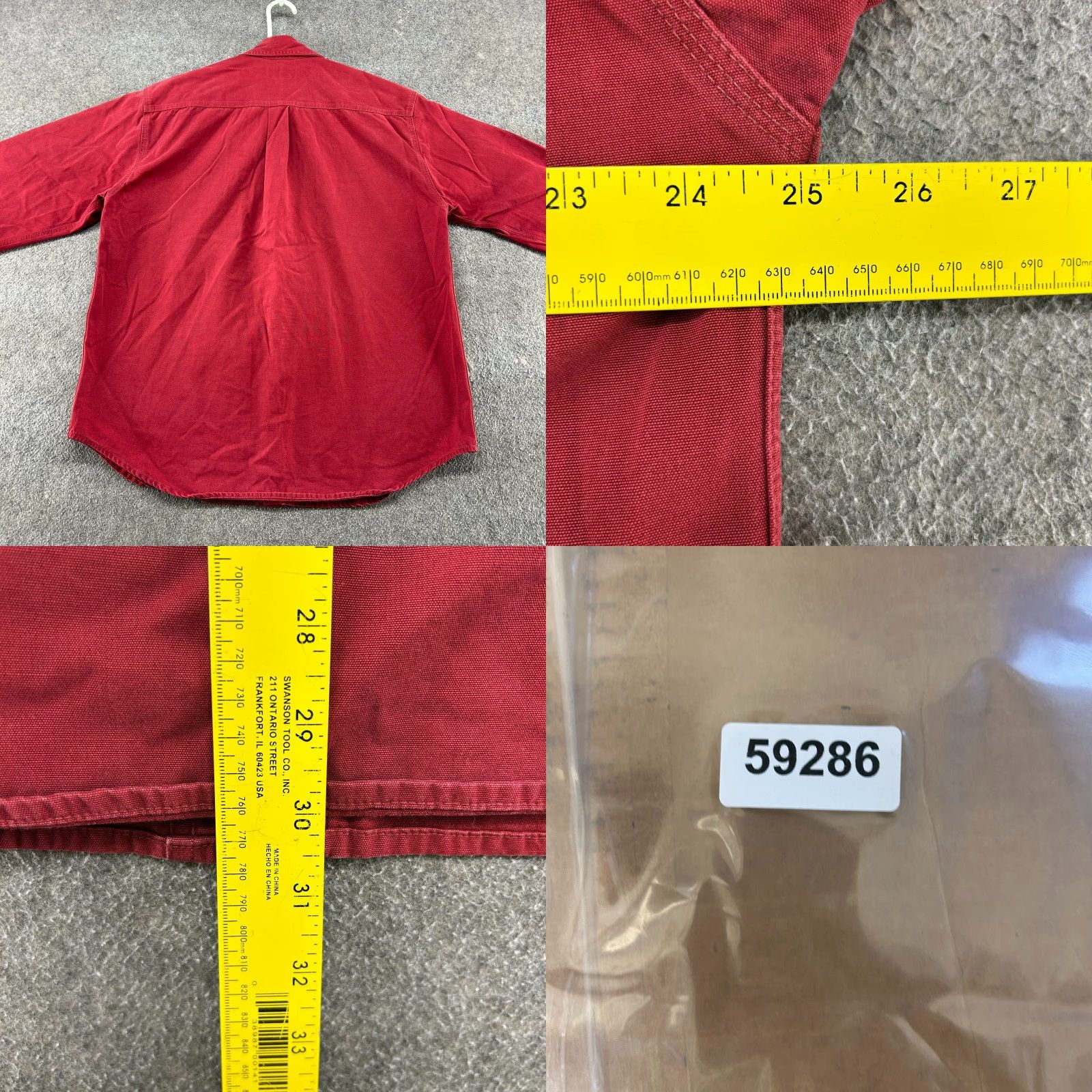 Carhartt VINTAGE Carhartt Shirt Mens L Red Button Up Long Sleeve Solid Canvas Cotton 90s Size US L / EU 52-54 / 3 - 8 Thumbnail