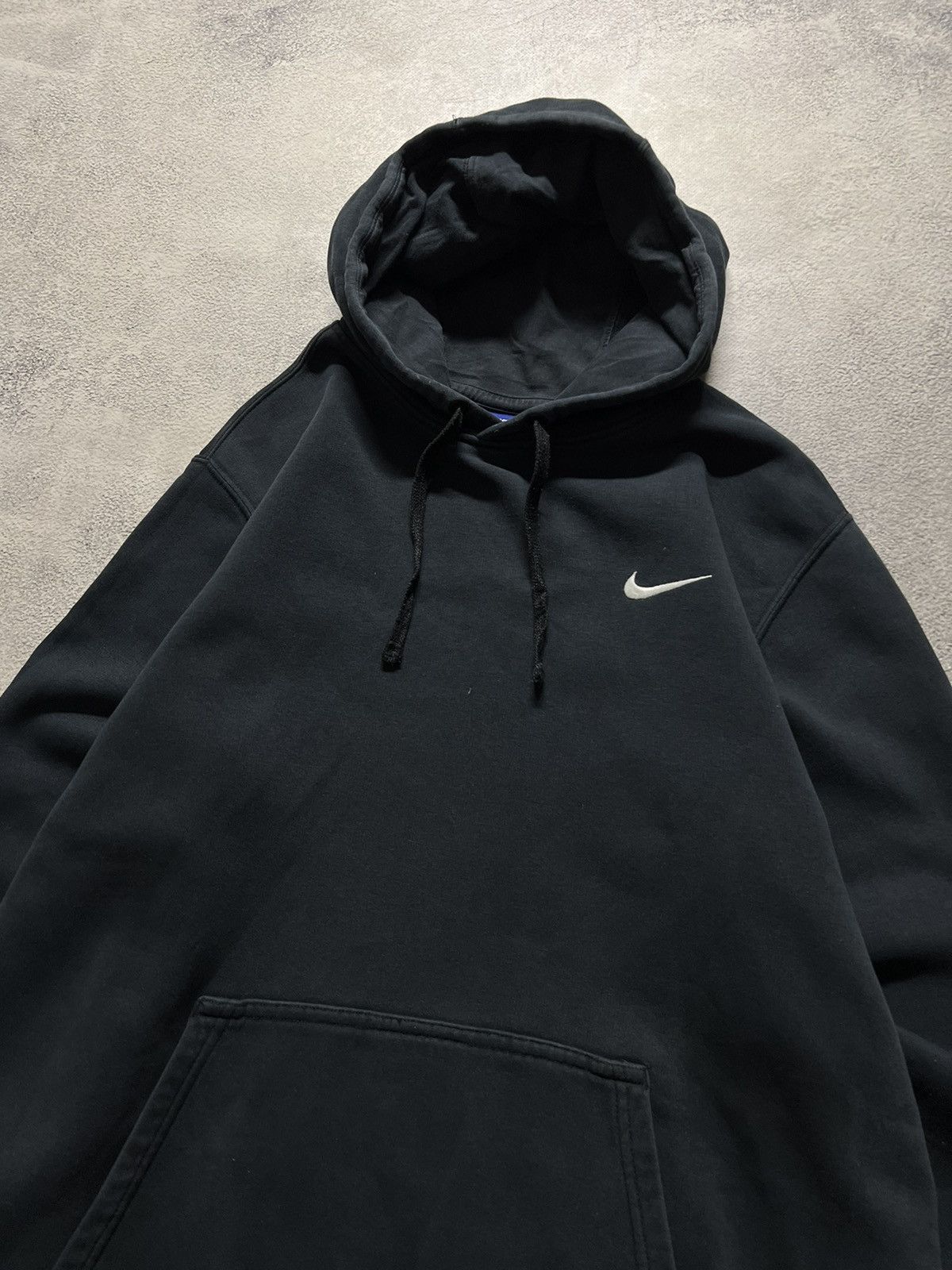 Nike × Vintage Vintage Y2k Nike 🖤 Faded Mini Swoosh Hoodie 00’s Size US L / EU 52-54 / 3 - 5 Thumbnail