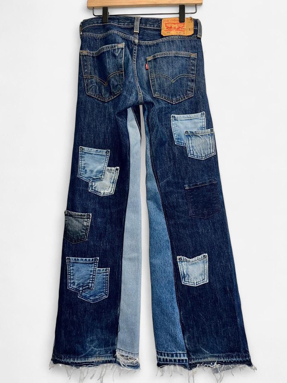 Levi's Vintage Clothing 501 Reworked Multi Pocket Flared Jeans Size US 28 / EU 44 - 2 Thumbnail