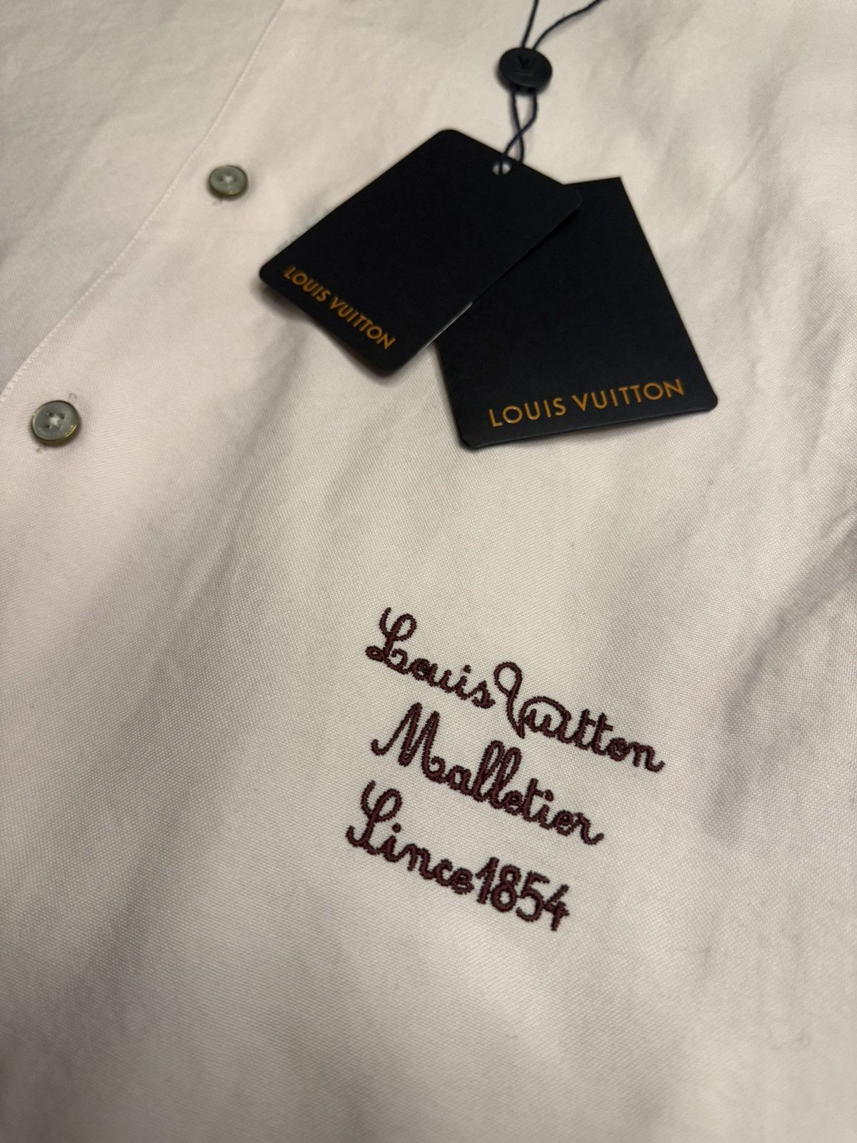 Louis Vuitton LV Rare Size🌸New Season 1AIKAD Ribbed Collar Button Up shirt Size US XL / EU 56 / 4 - 4 Thumbnail