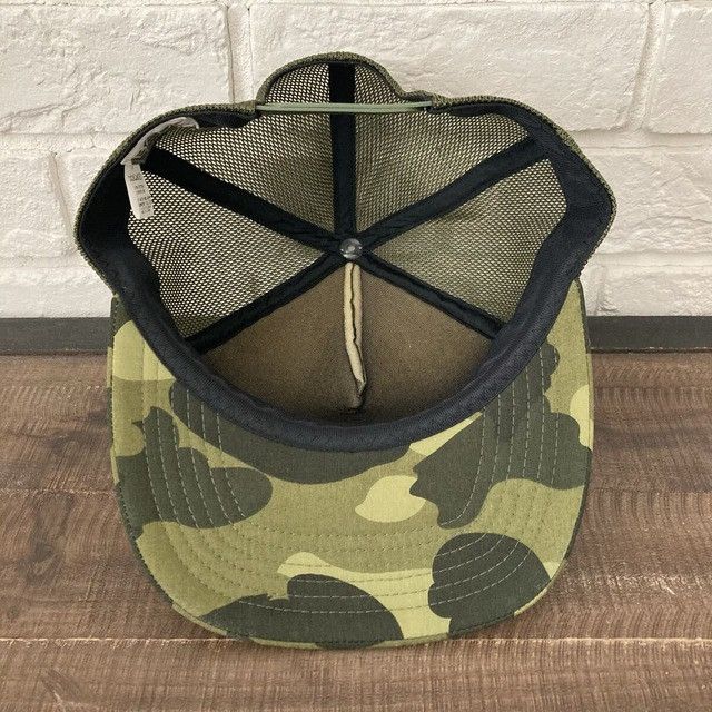 Bape 🔥Vintage🔥 BAPE GREEN CAMO trucker hat cap a bathing ape NIGO Size ONE SIZE - 7 Thumbnail