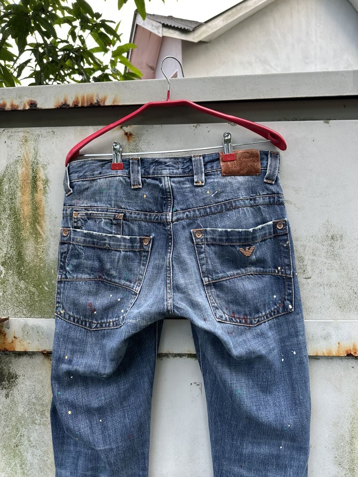 Armani 👹Vintage Armani Jeans Paint Splatter Flare Jeans Size US 30 / EU 46 - 8 Thumbnail