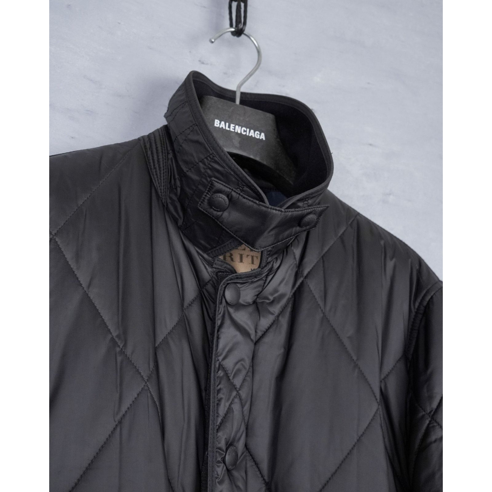 Burberry Burberry brit black quilted lamb leather wool vintage jacket Size US M / EU 48-50 / 2 - 6 Thumbnail