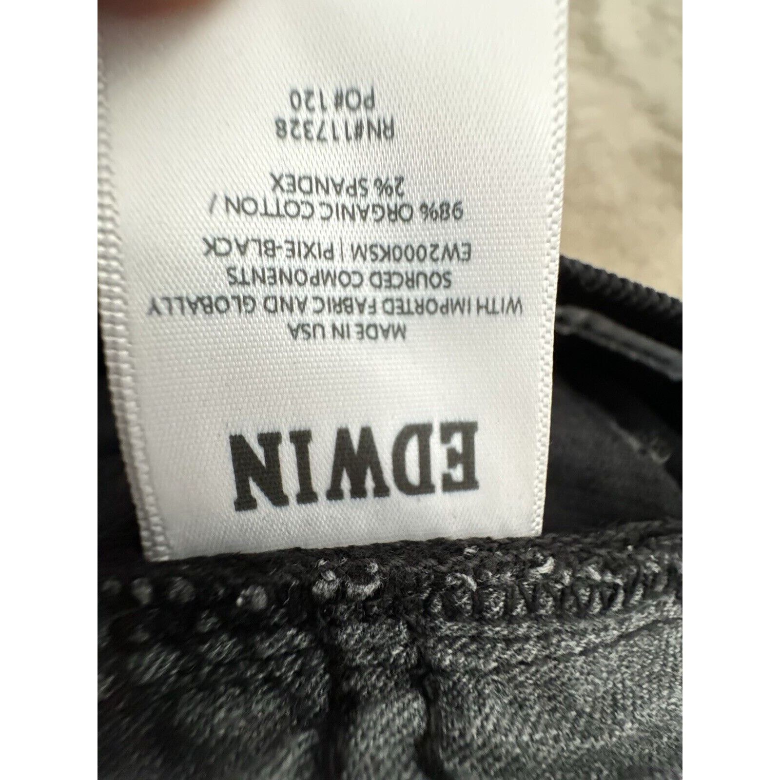 Edwin Edwin Pixie 9” Midrise Corduroy Black Skinny Pants Jeans 25" Size 25" / US 0 / IT 36 - 3 Thumbnail