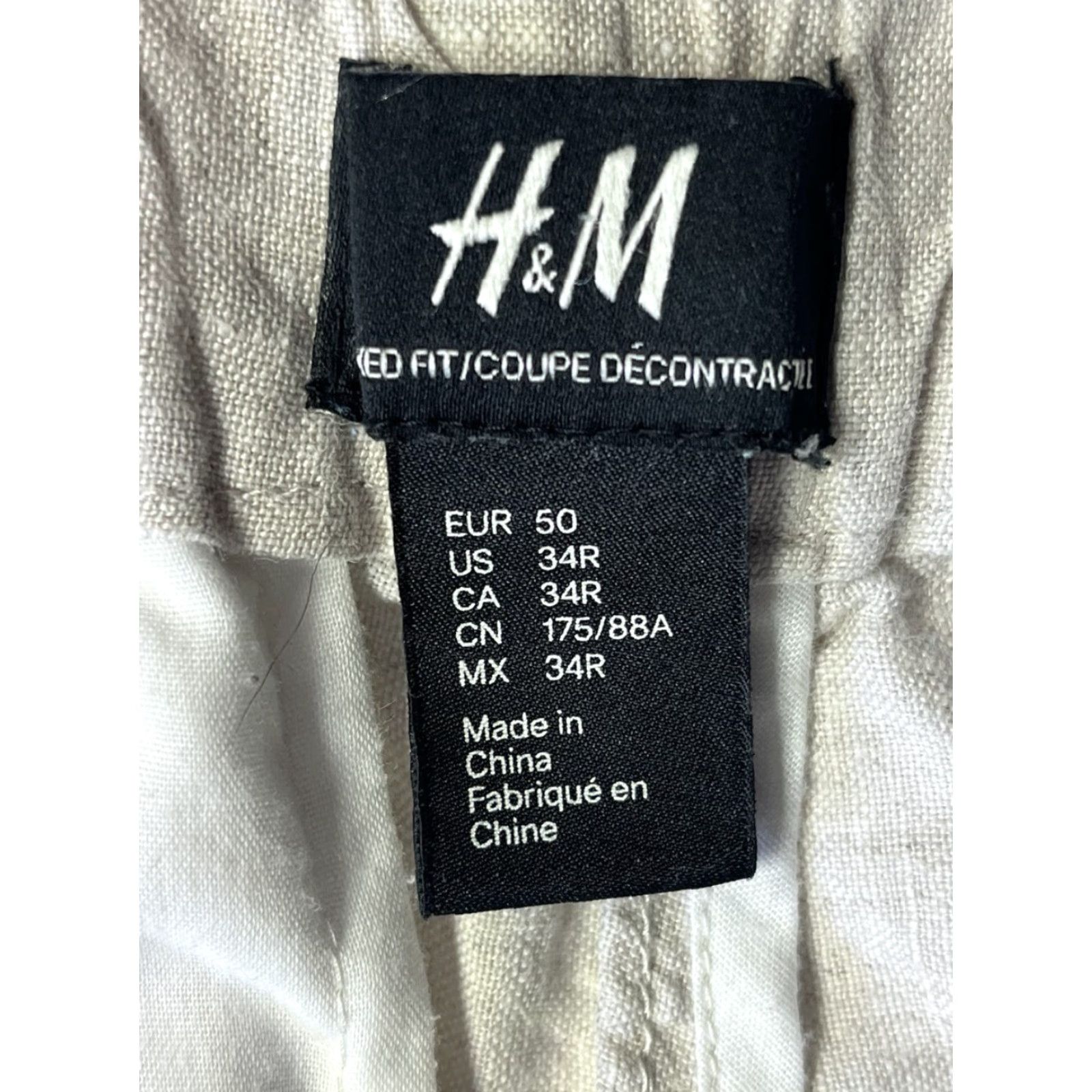 H&M H&M Linen Bermuda Shorts Men Beige 34 Regular Fit Mid Length Casual 34R Mens Size US 34 / EU 50 - 5 Thumbnail