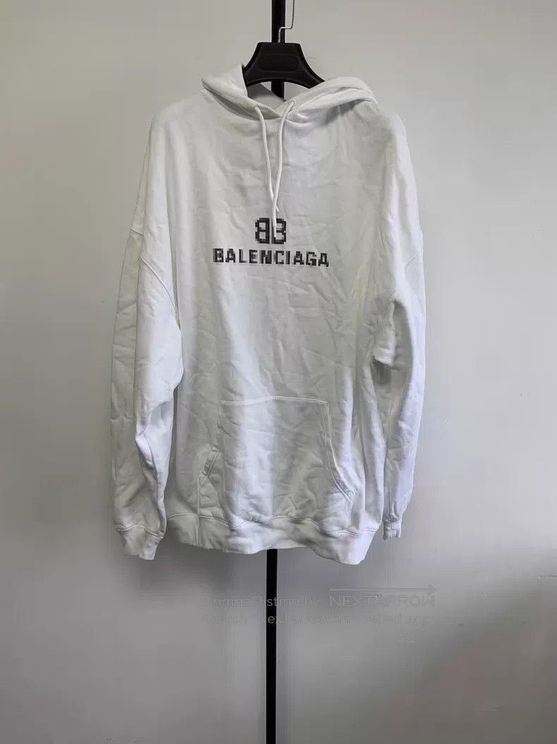 Balenciaga Balenciaga Letter print fleece drawstring hooded long-slee Size US XS / EU 42 / 0 - 1 Thumbnail