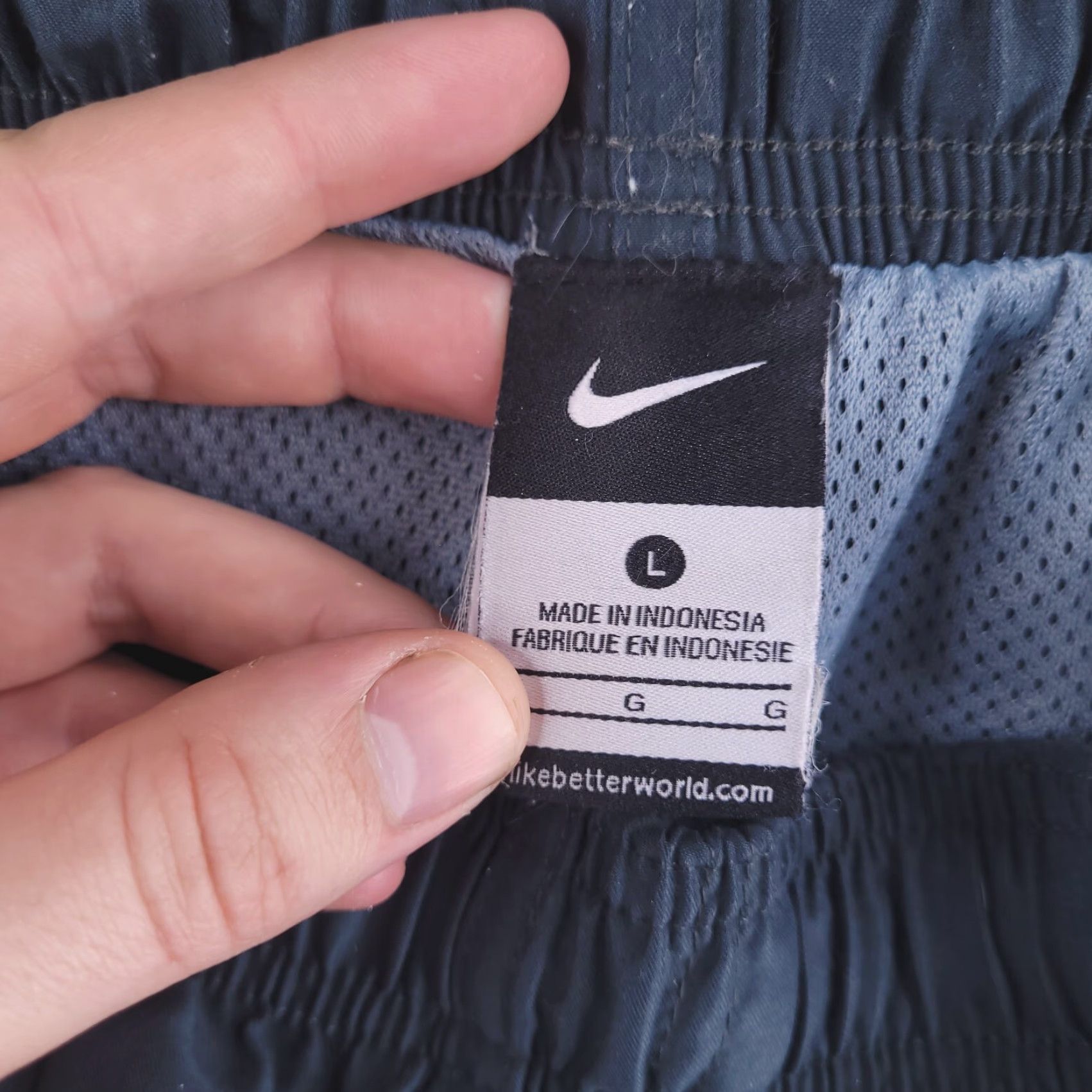 Nike VINTAGE Nike Shorts Bottom Mens Large Gray Blue Swim Cargo Hybrid Gym Bathing Run Size US 33 - 3 Thumbnail