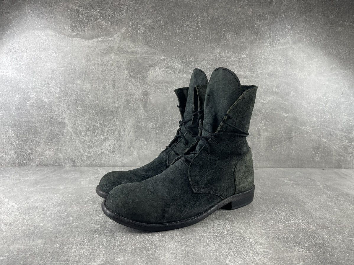 10sei0otto 10Sei0Otto Avant-Garde Dark Green Suede Lace Up Ankle Boots Size US 9 / EU 42 - 1 Thumbnail