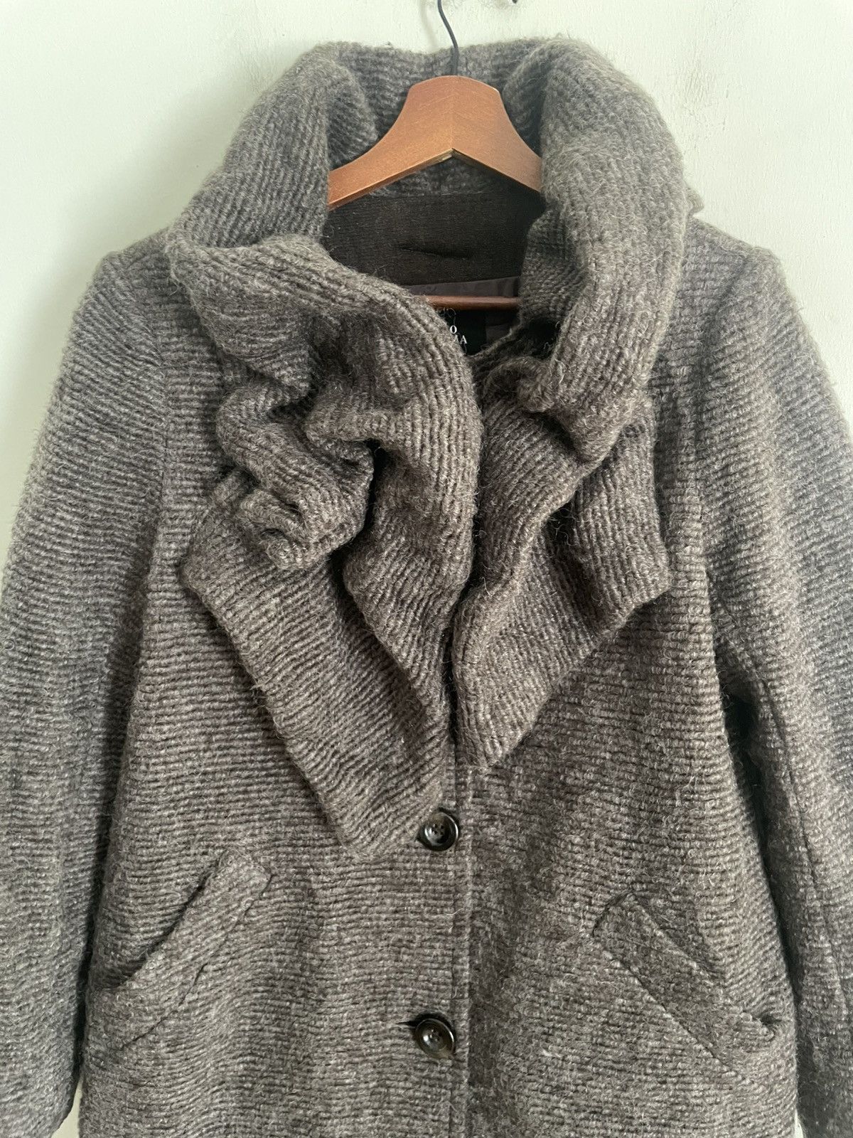 Japanese Brand Ritsuko Shirahama Wool Jacket Size ONE SIZE - 3 Thumbnail