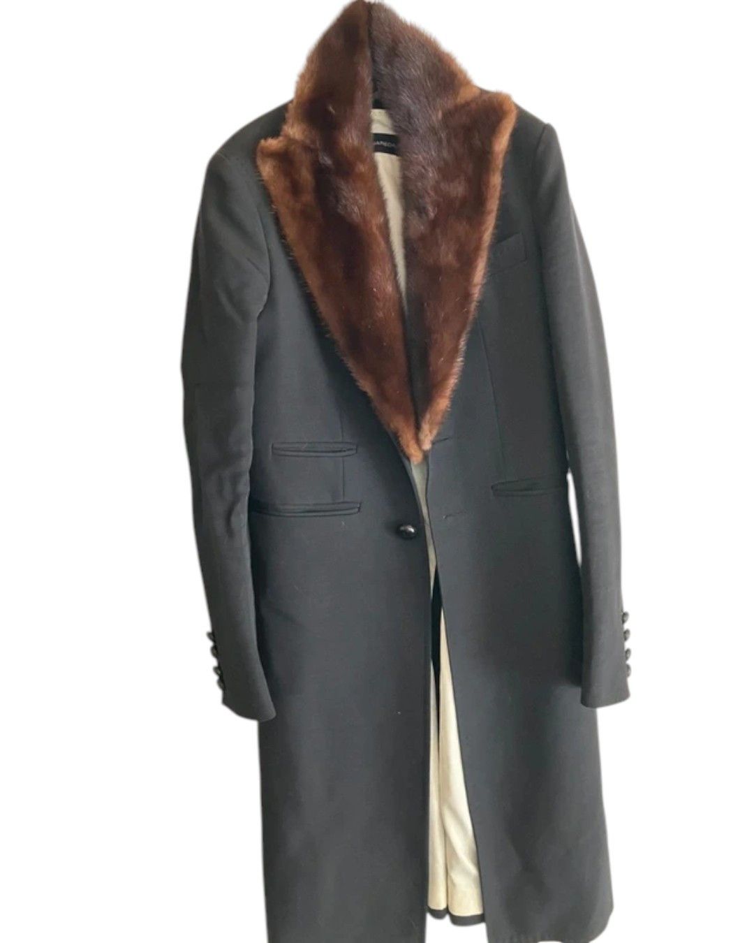 Dsquared2 MINK FUR COLLAR WOOL COAT Size M / US 6-8 / IT 42-44 - 2 Thumbnail