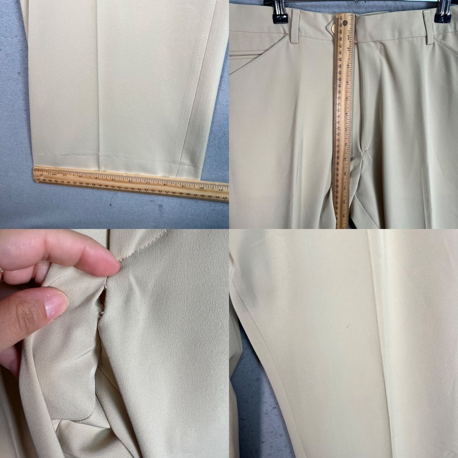 Vintage Sorbino Men’s Size 50 Beige Straight Leg Dress Pants Made in Italy Size US 34 / EU 50 - 8 Thumbnail