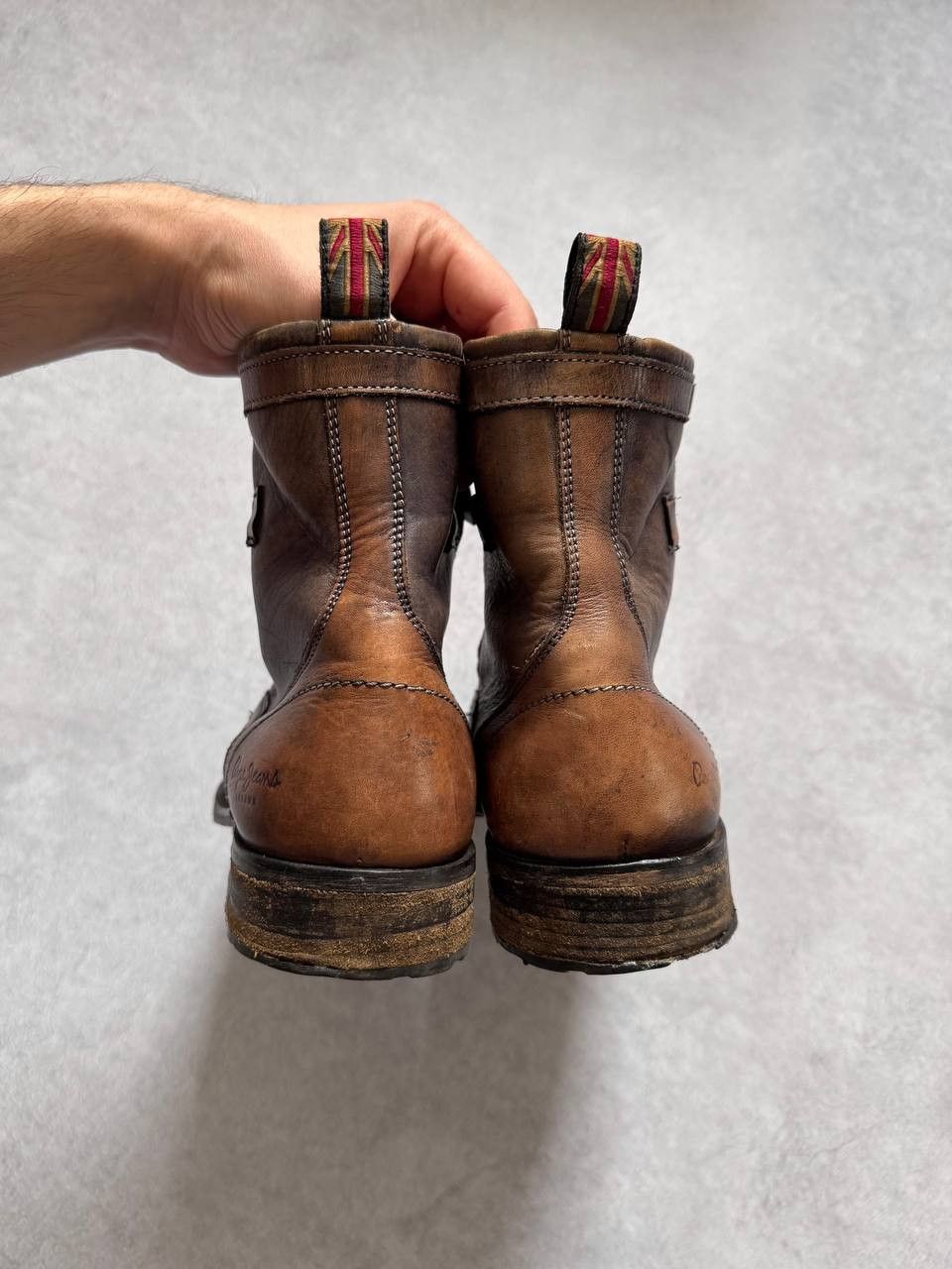 Pepe Jeans Pepe Jeans Distressed Leather Combat Boots Brown Size US 10 / EU 43 - 7 Thumbnail