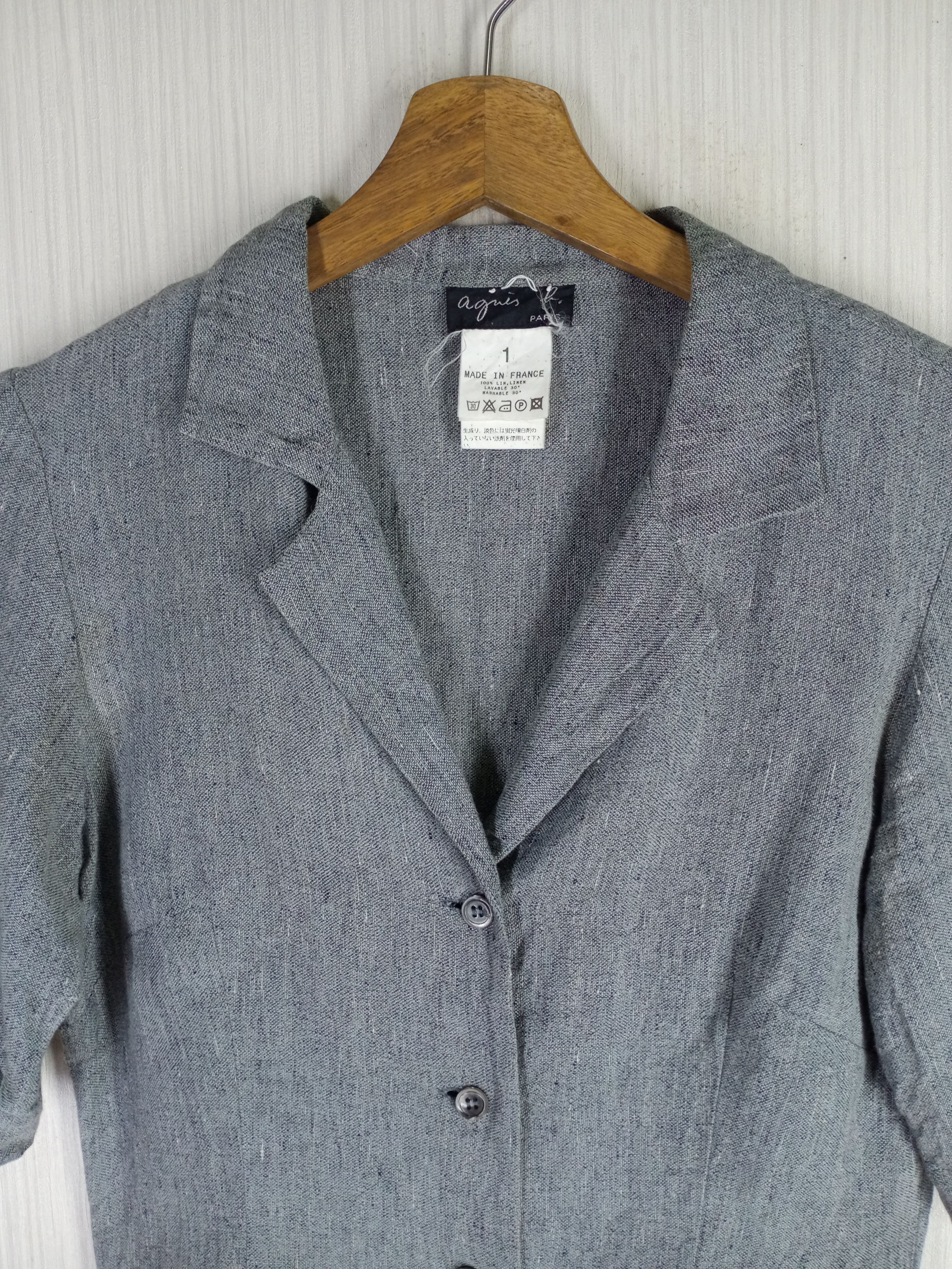 Vintage × agnes b. Rare Vintage Agnes B. Paris Linen Lightweight Blazer Size S / US 4 / IT 40 - 8 Thumbnail