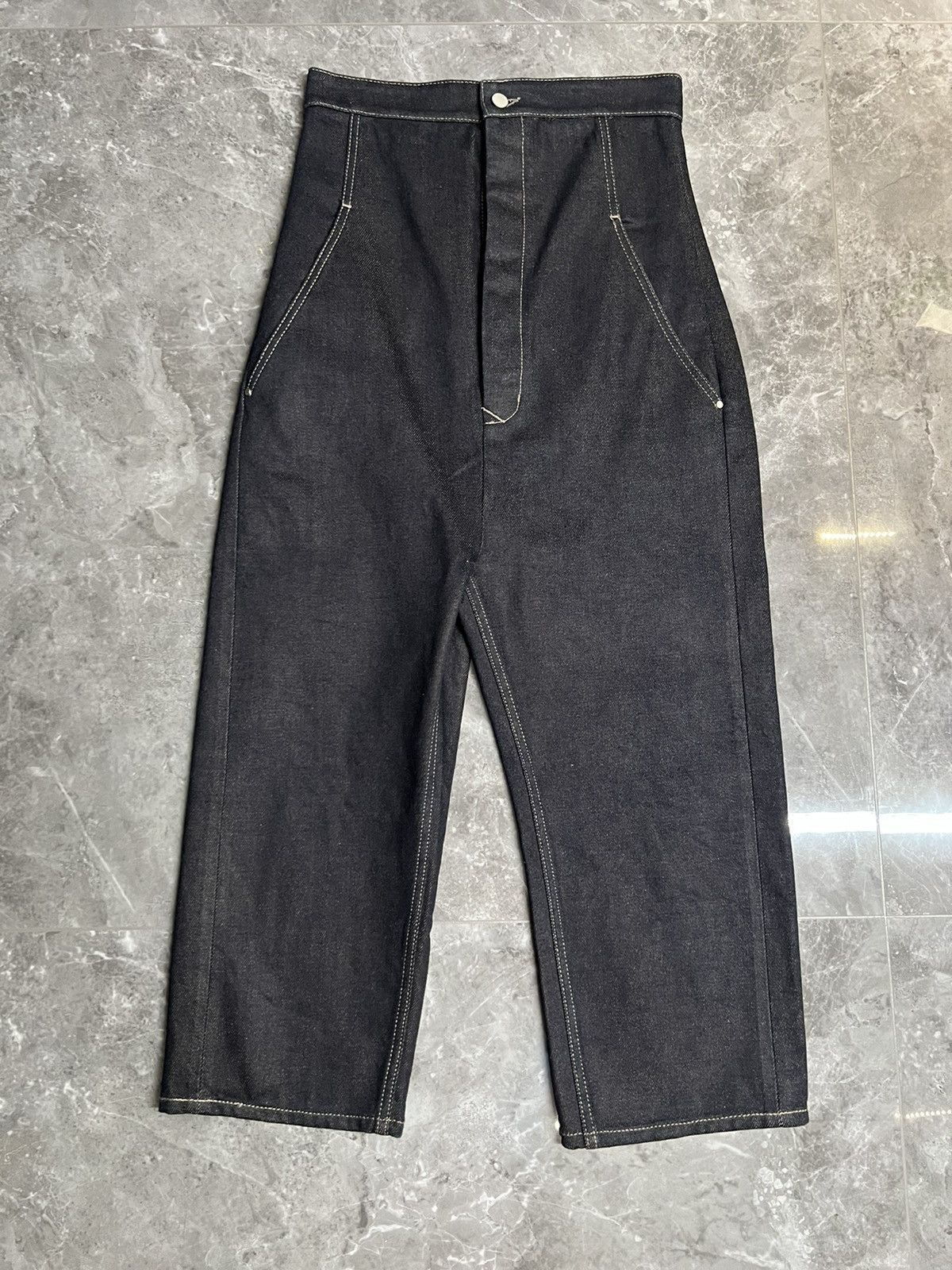 Rick Owens RICK OWENS HIGH WAIST DIRT JEANS SZ 48 Size US 32 / EU 48 - 1 Thumbnail