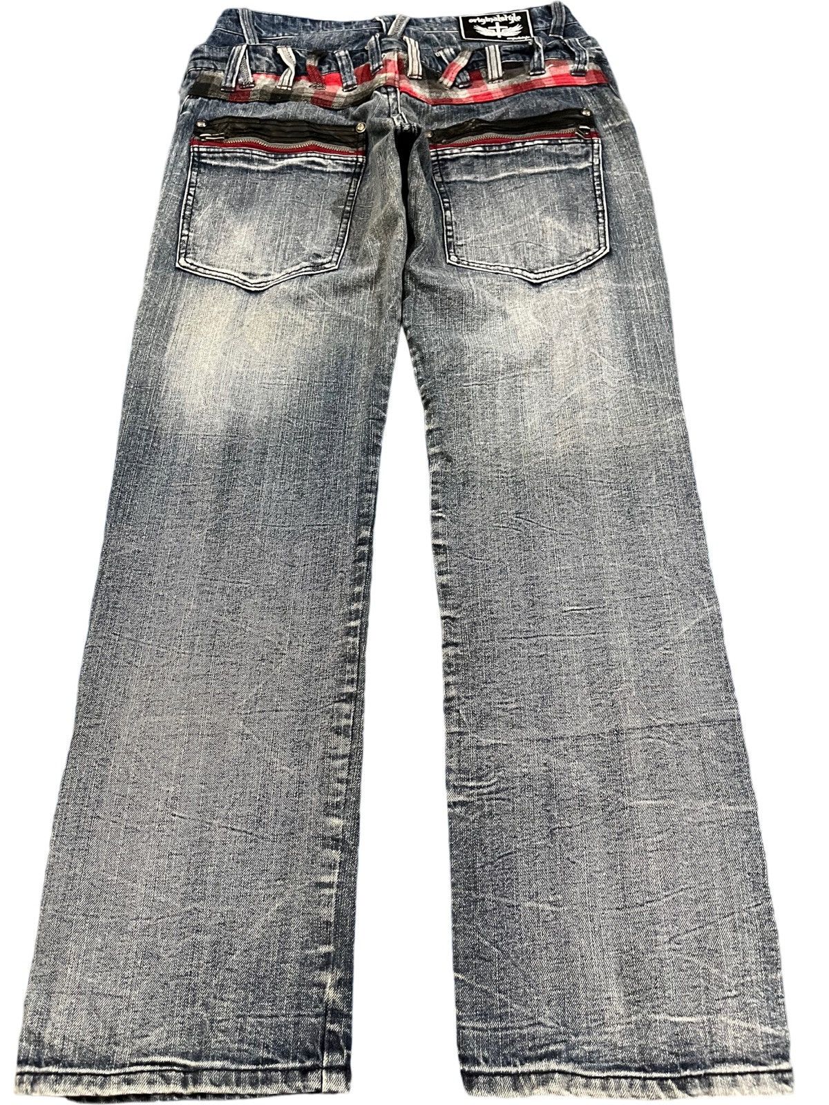 Who Decides War Vintage Originalstyle Double Waist Distressed Denim Size US 31 - 8 Thumbnail