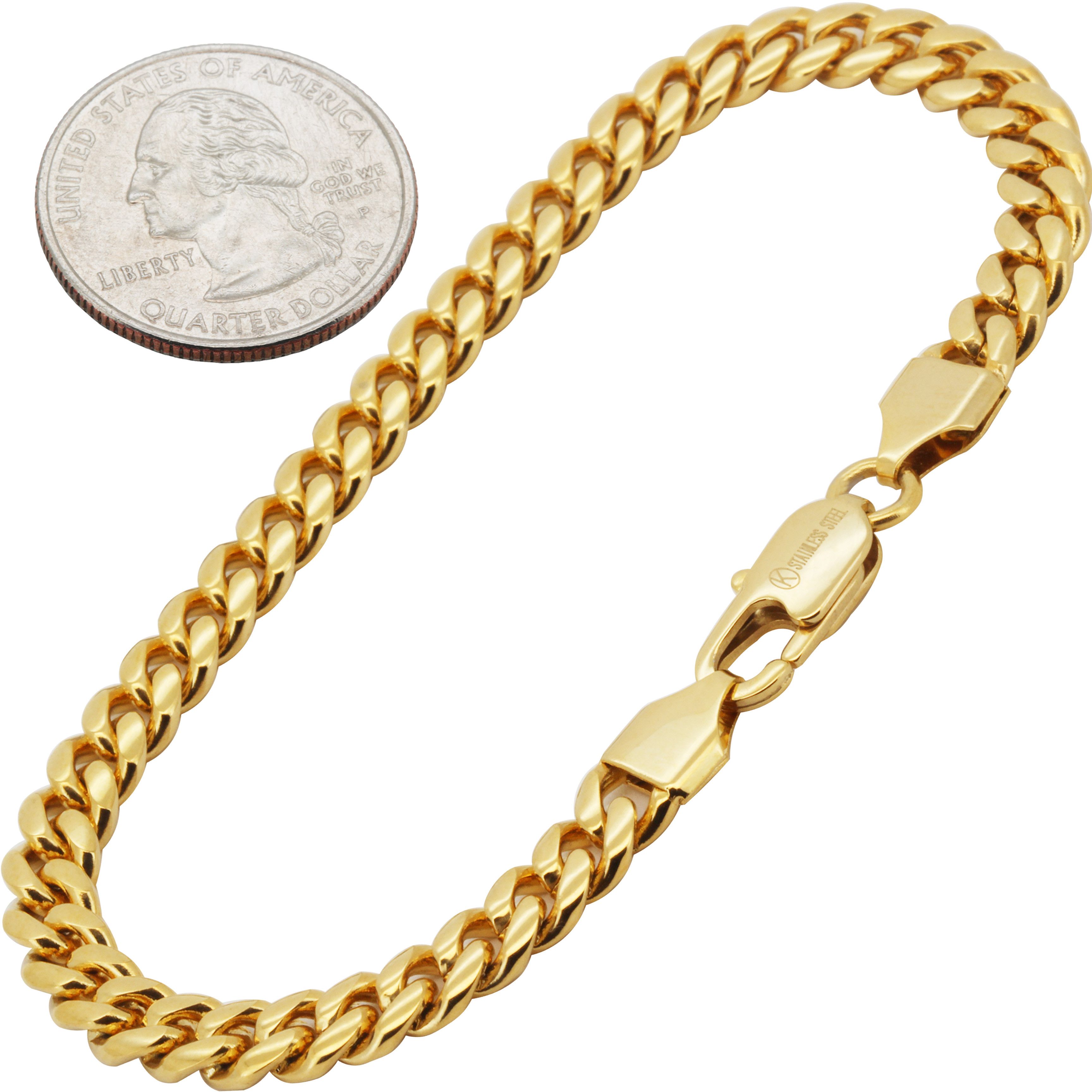 Other 316L SS 18k GP 6mm Miami Cuban Link Bracelet 8” Size ONE SIZE - 1 Thumbnail